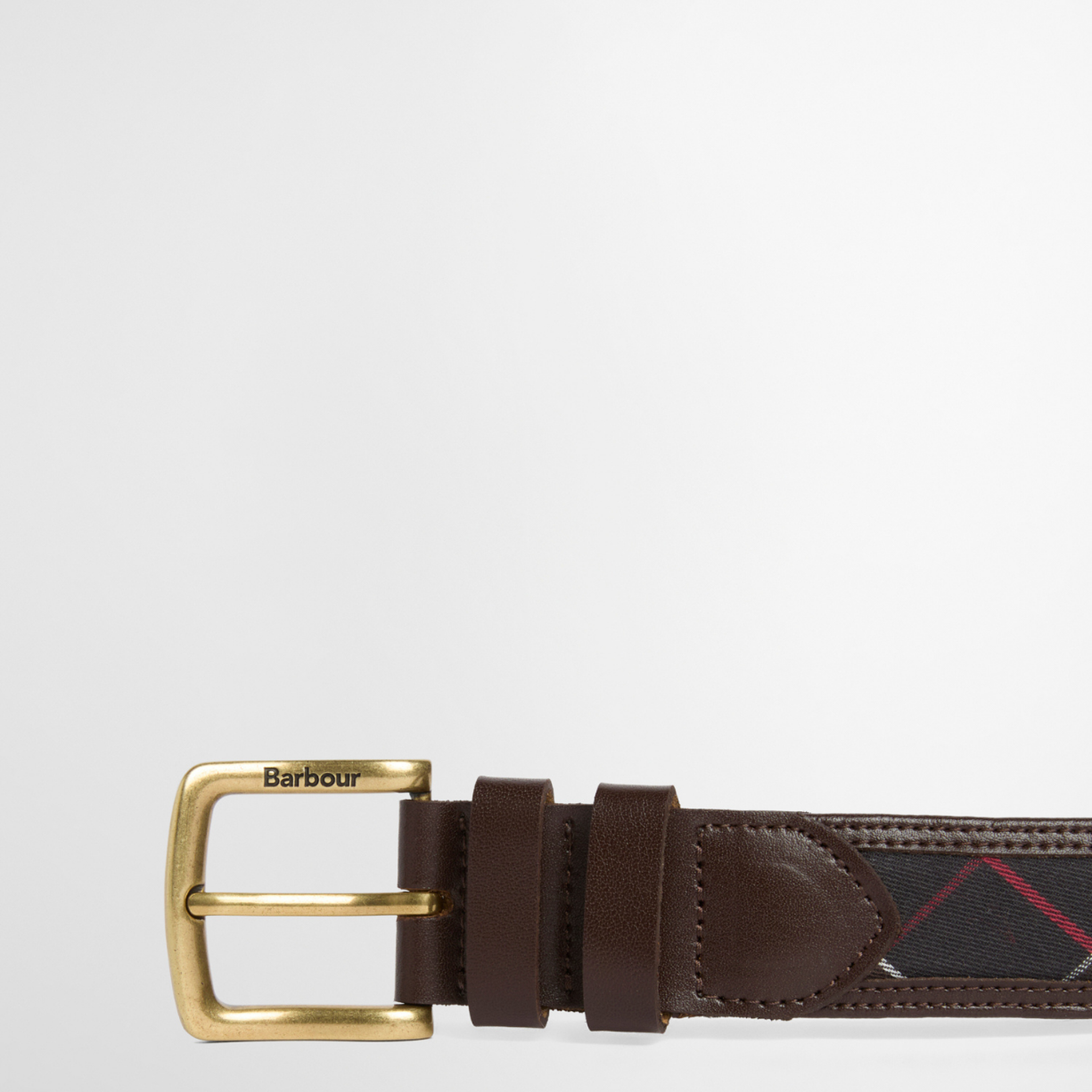 Barbour Girvan Tartan Deri Kemer