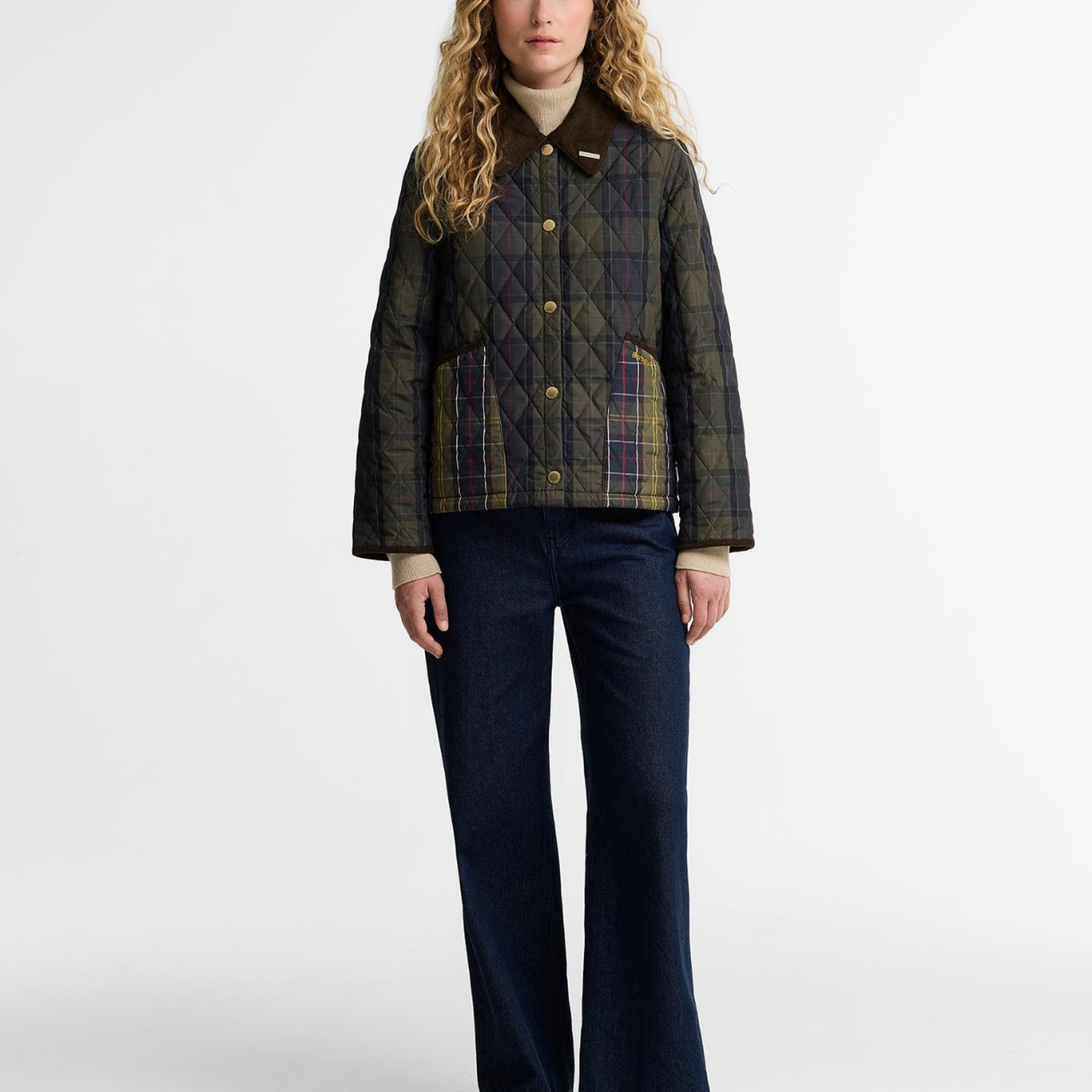 Barbour Reimagined Icons Tartan Crop Liddesdale Kapitone Ceket