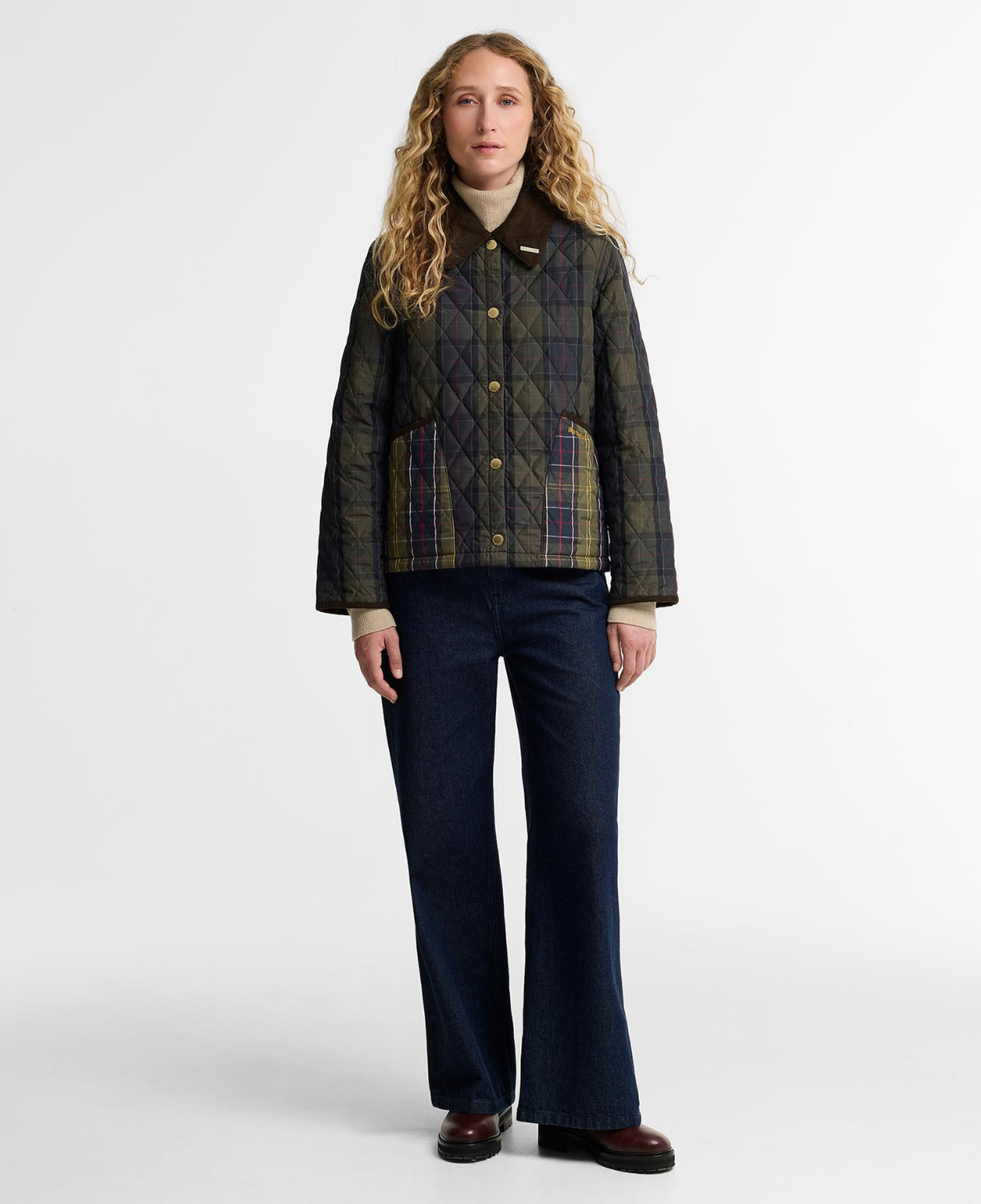 Barbour Reimagined Icons Tartan Crop Liddesdale Kapitone Ceket