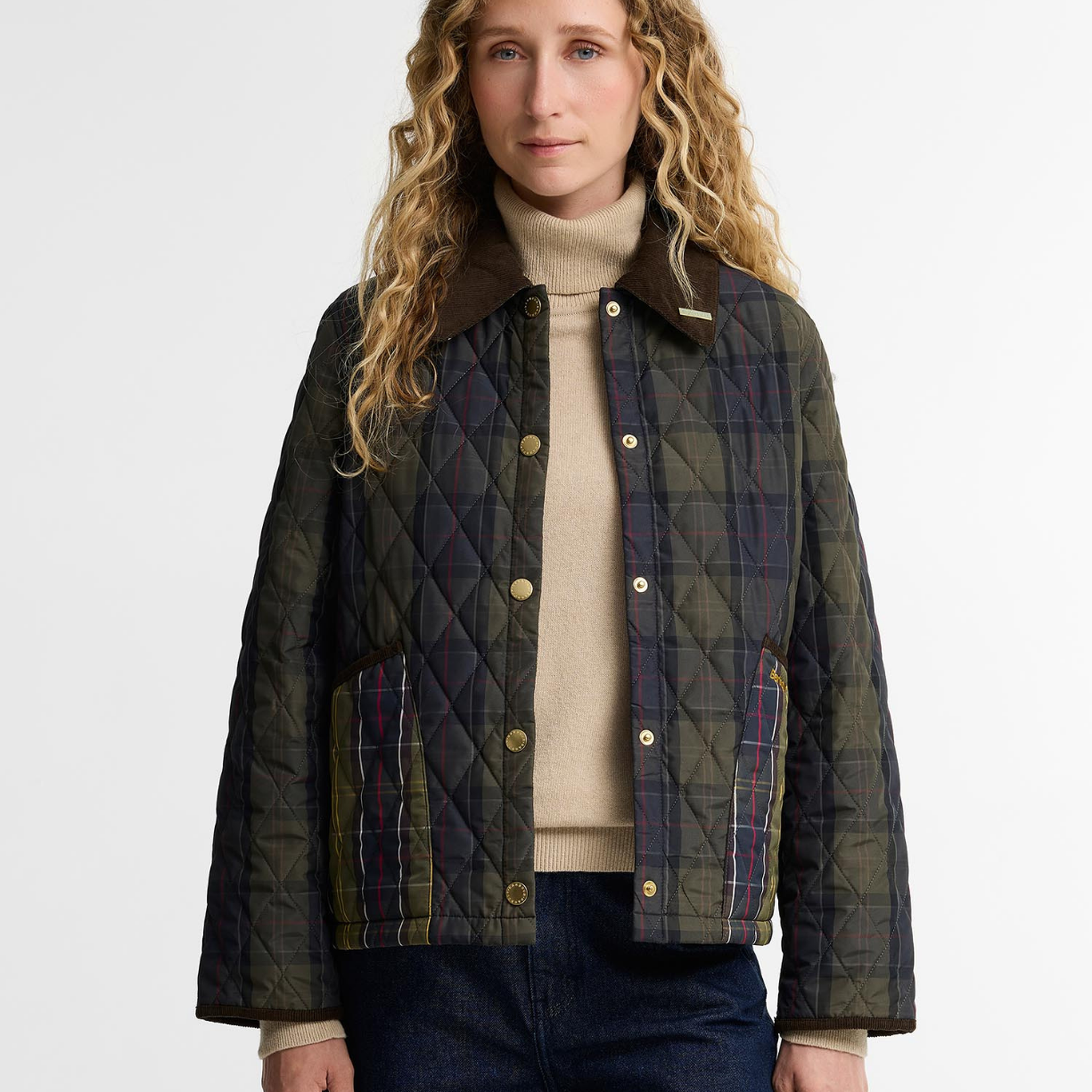 Barbour Reimagined Icons Tartan Crop Liddesdale Kapitone Ceket