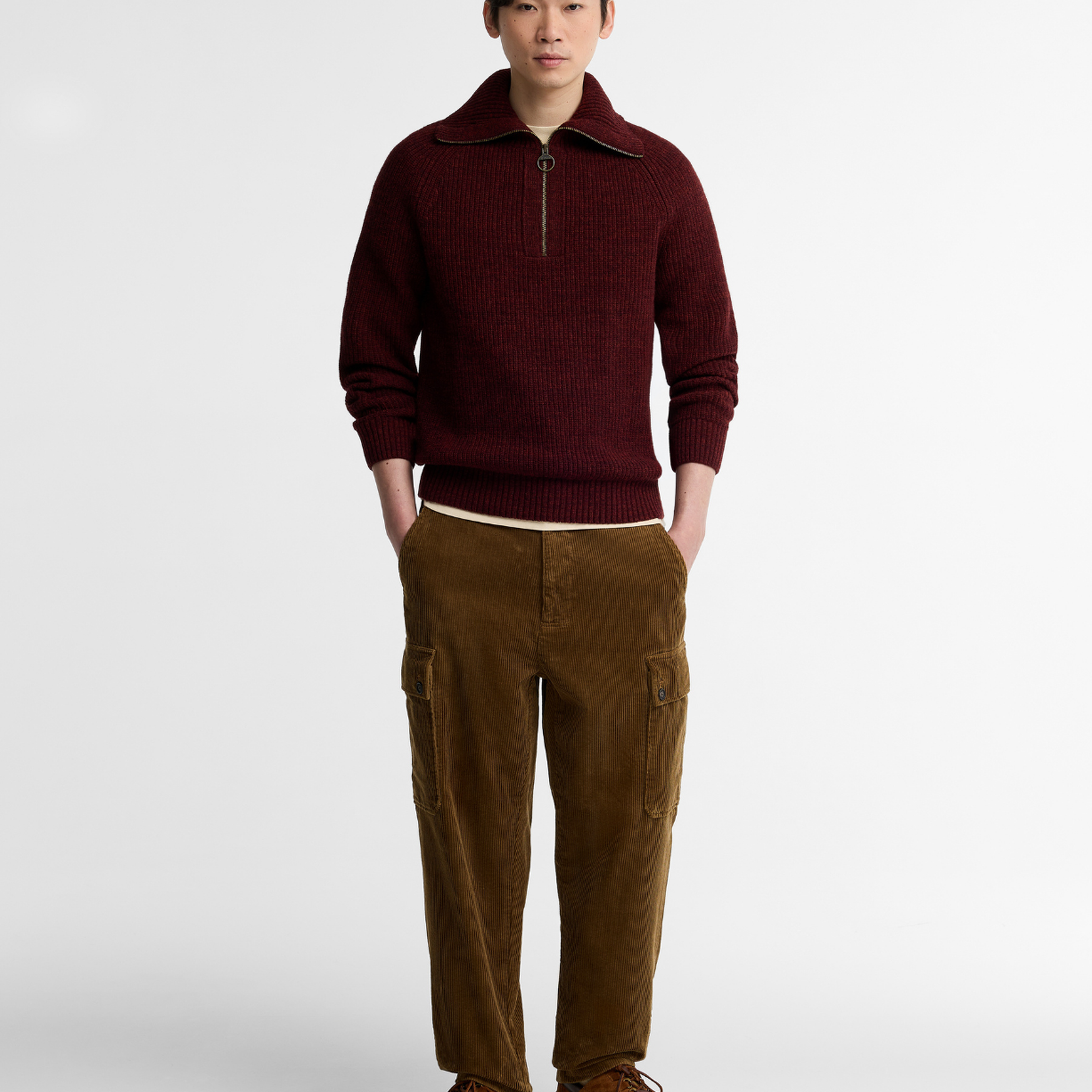Barbour Riggbay Knitted Yarım Fermuarlı Kazak