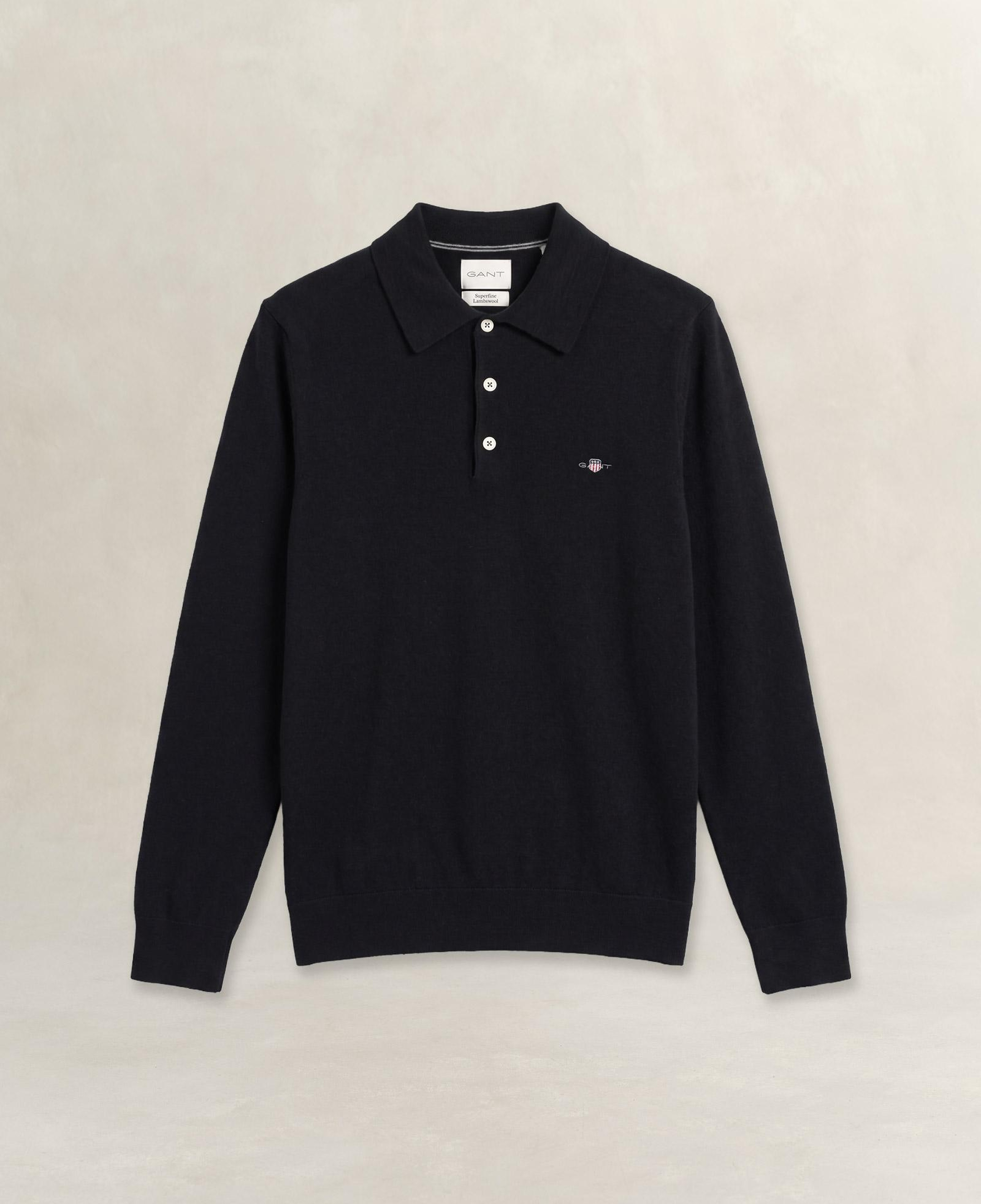 GANT Erkek Siyah Regular Fit Polo Kazak