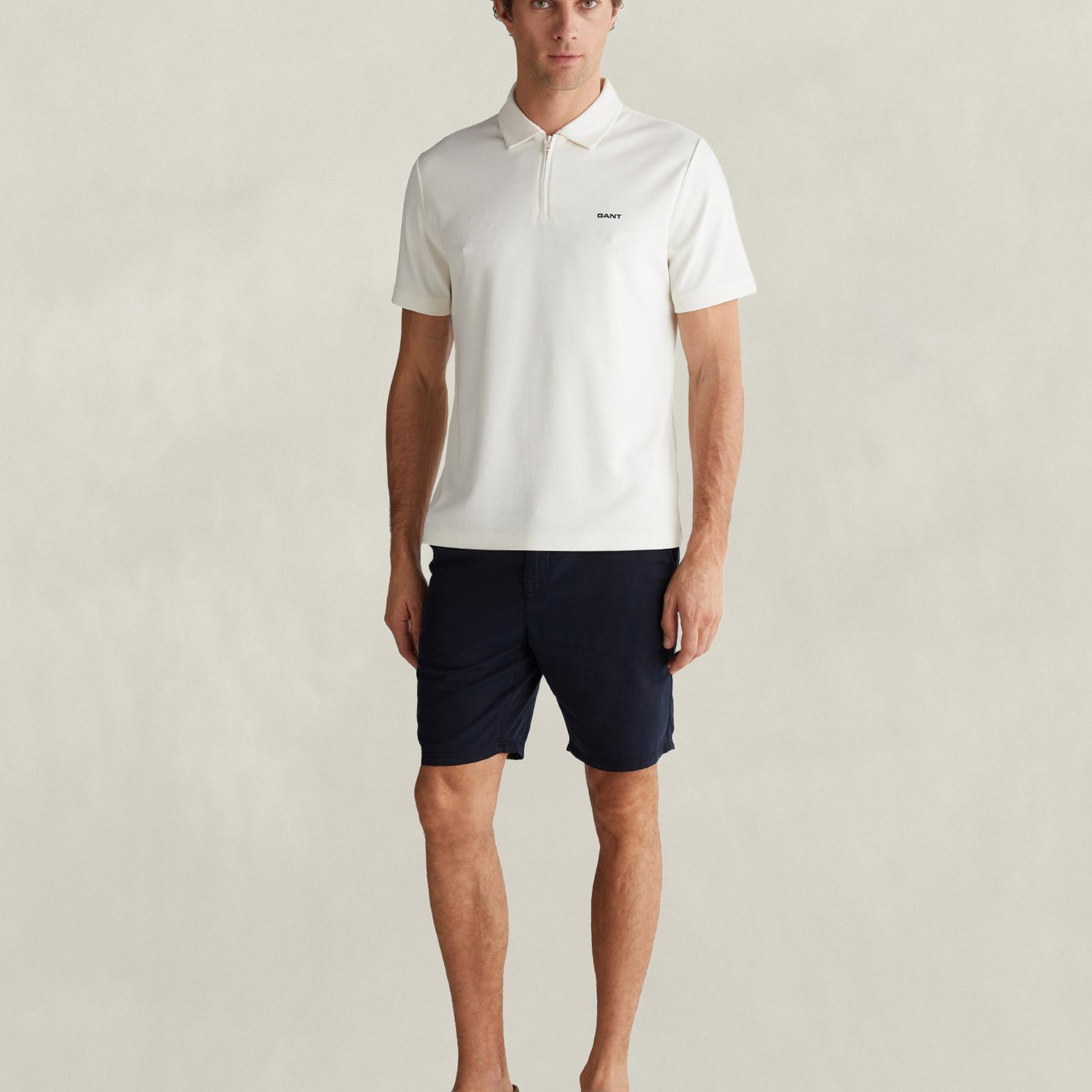 GANT Erkek Krem Regular Fit Polo Yaka T-Shirt