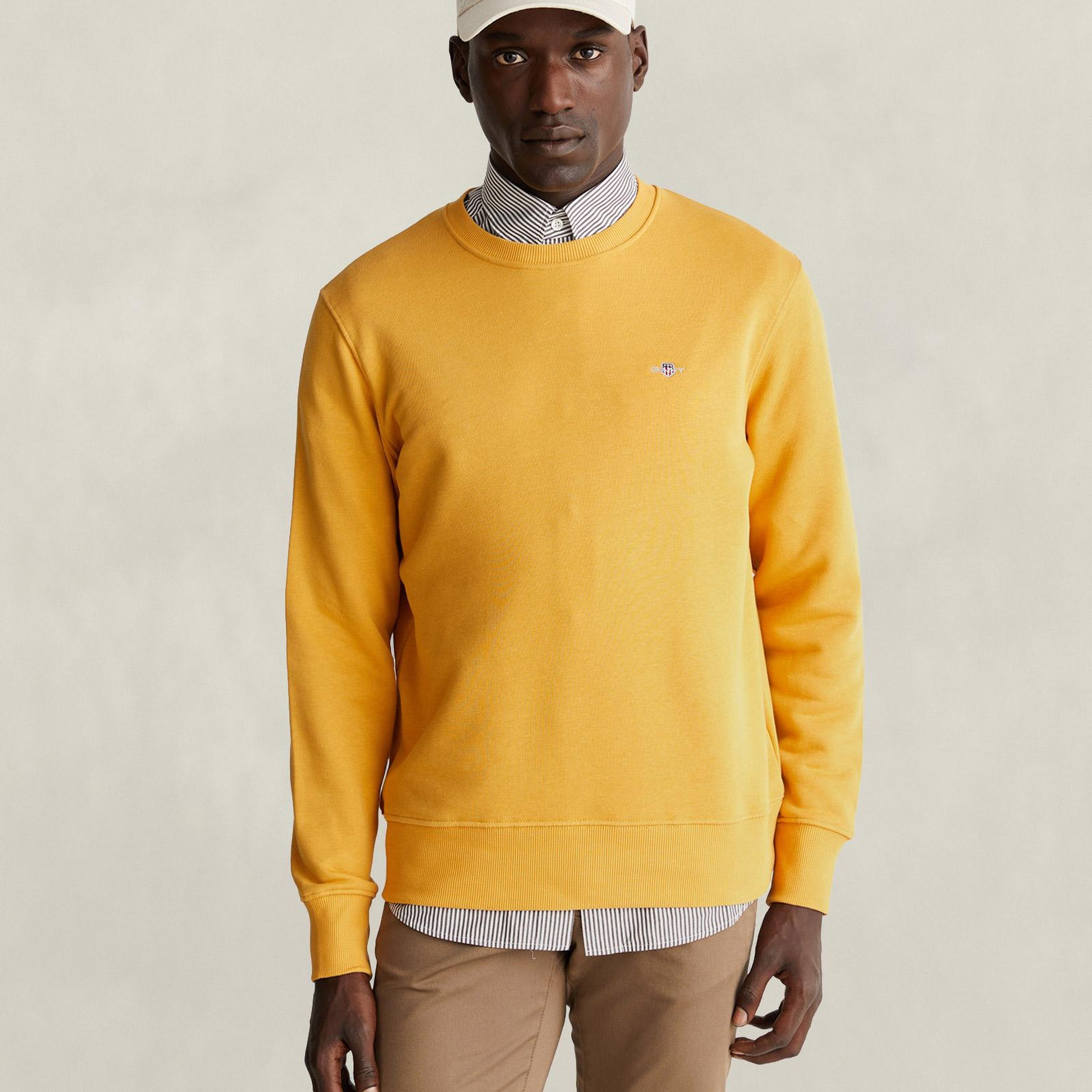 GANT Erkek Sarı Regular Fit Sweatshirt