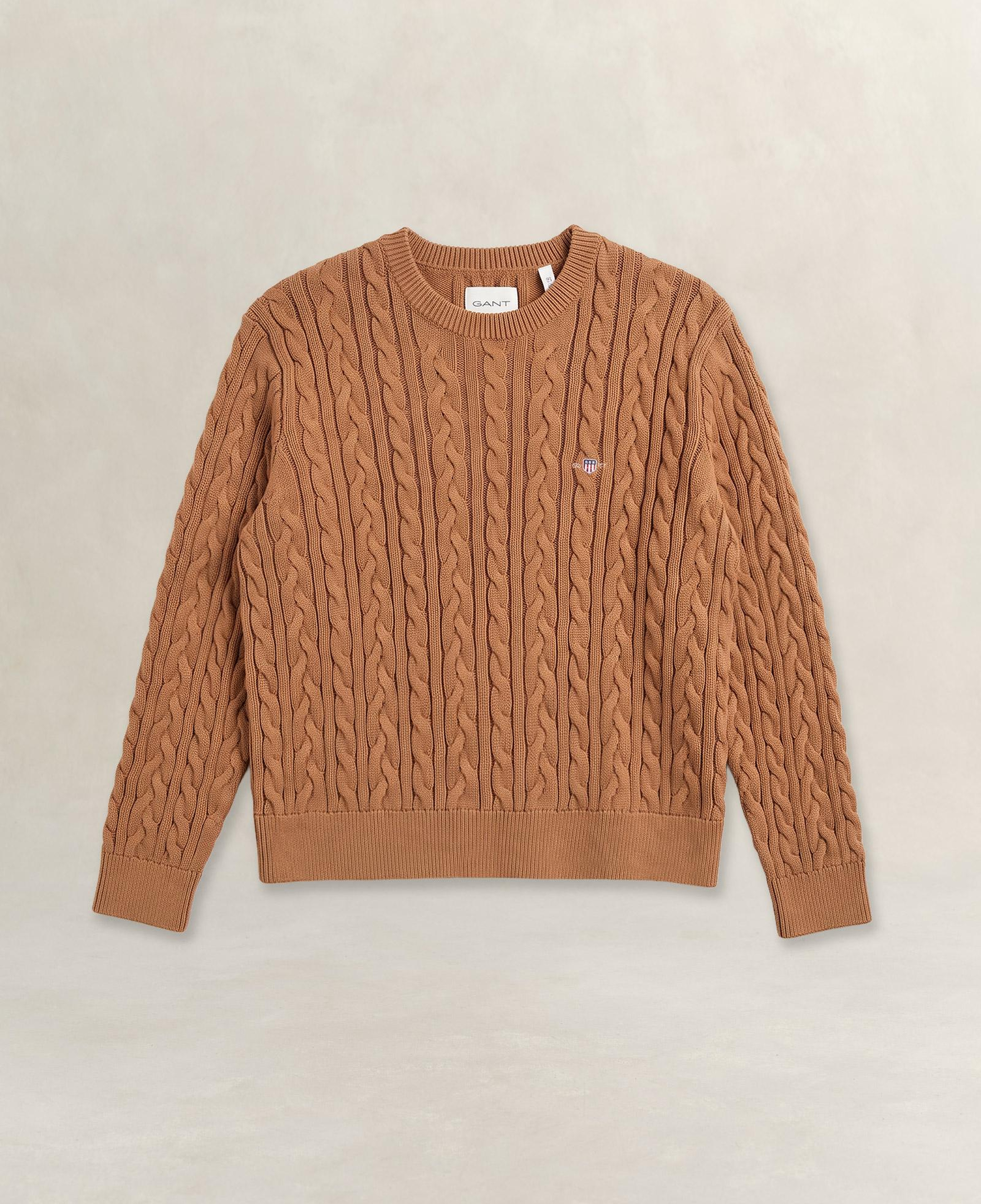 GANT Kadın Kahverengi Regular Fit %100 Pamuk Kazak