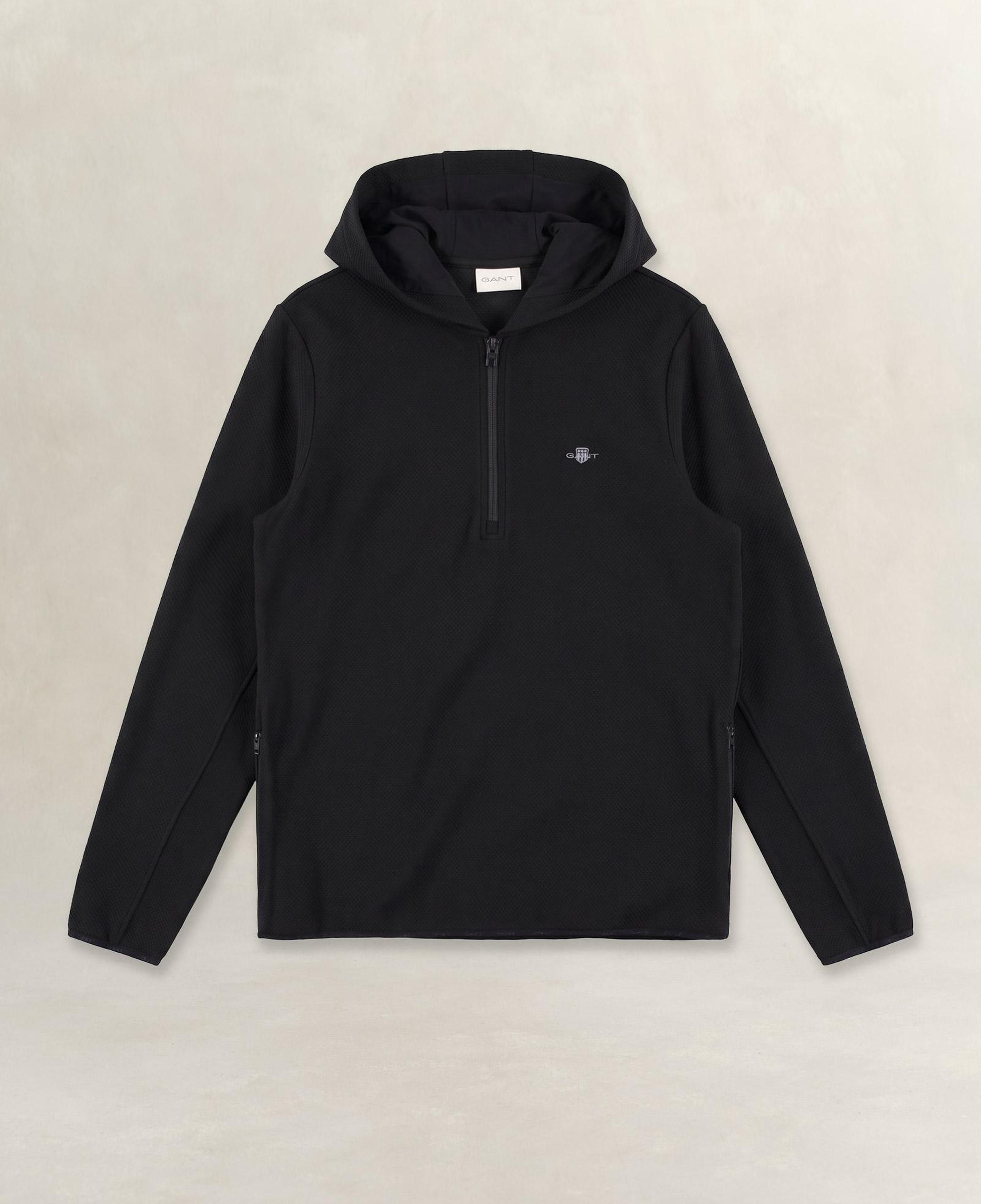 GANT Erkek Siyah Yarım Fermuarlı Sweatshirt