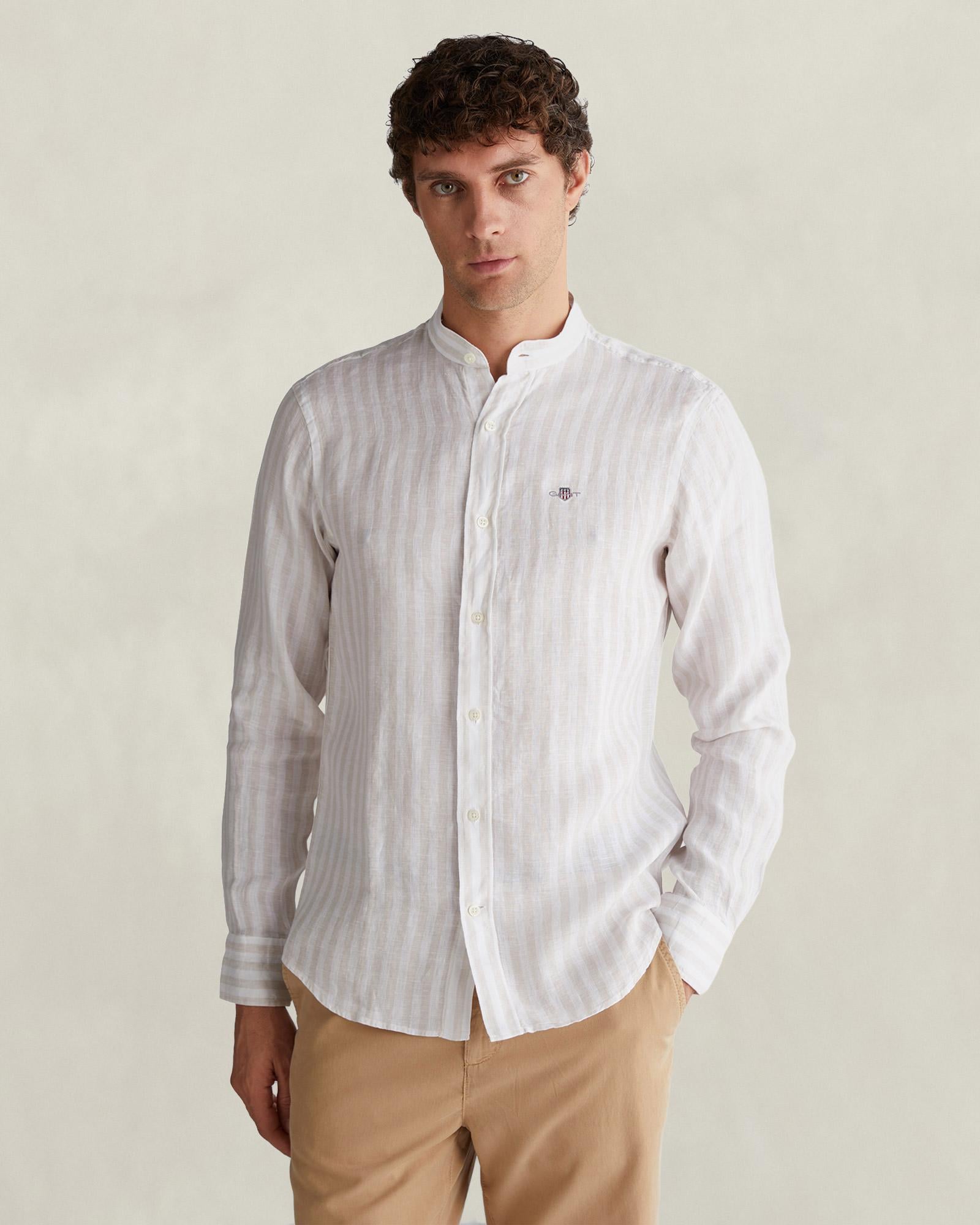 GANT Erkek Krem Regular Fit Gömlek