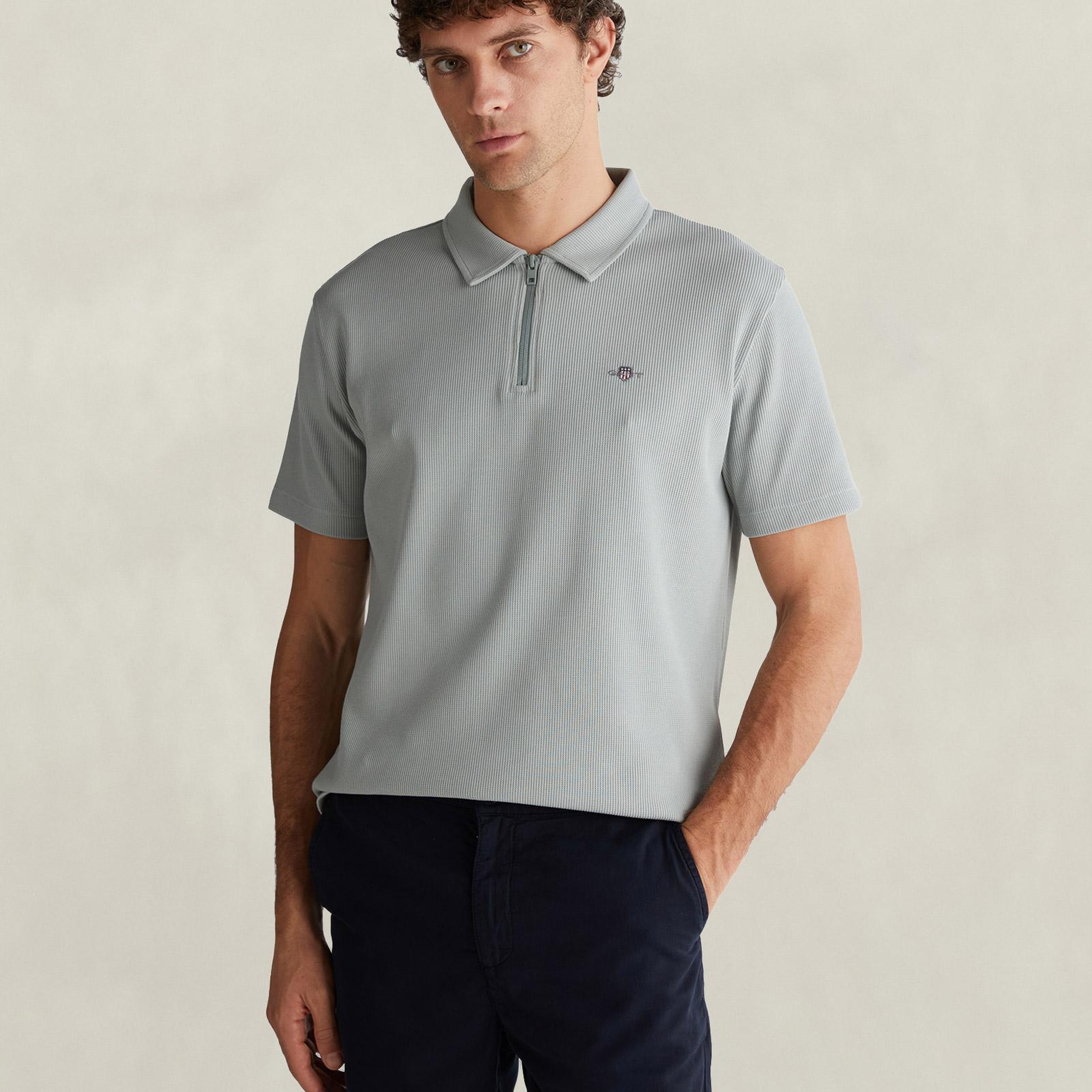 GANT Erkek Yeşil Regular Fit Polo Yaka T-Shirt