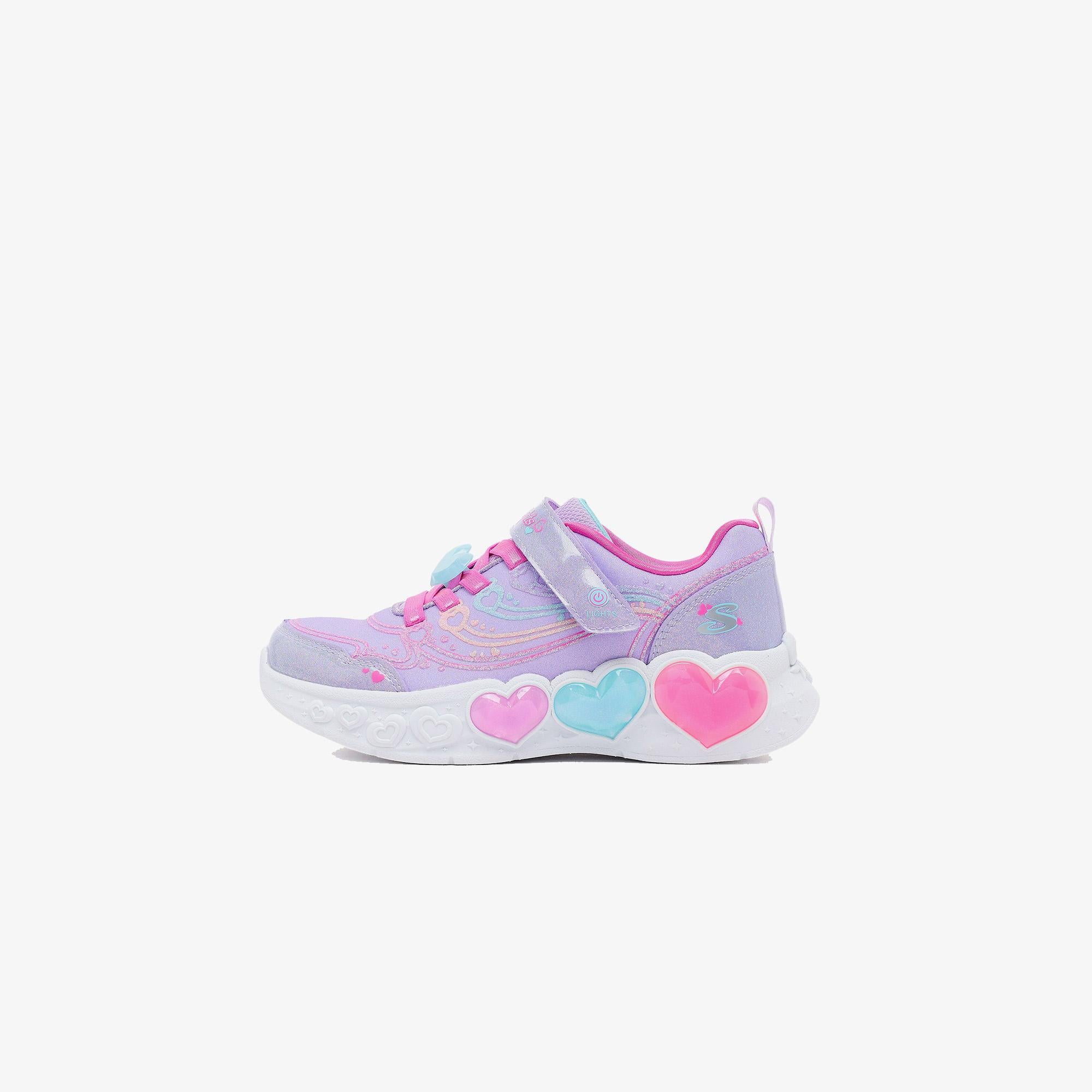 Skechers Enchanted Heart Lights Çocuk Zeytin Yeşili/Siyah Spor Ayakkabı
