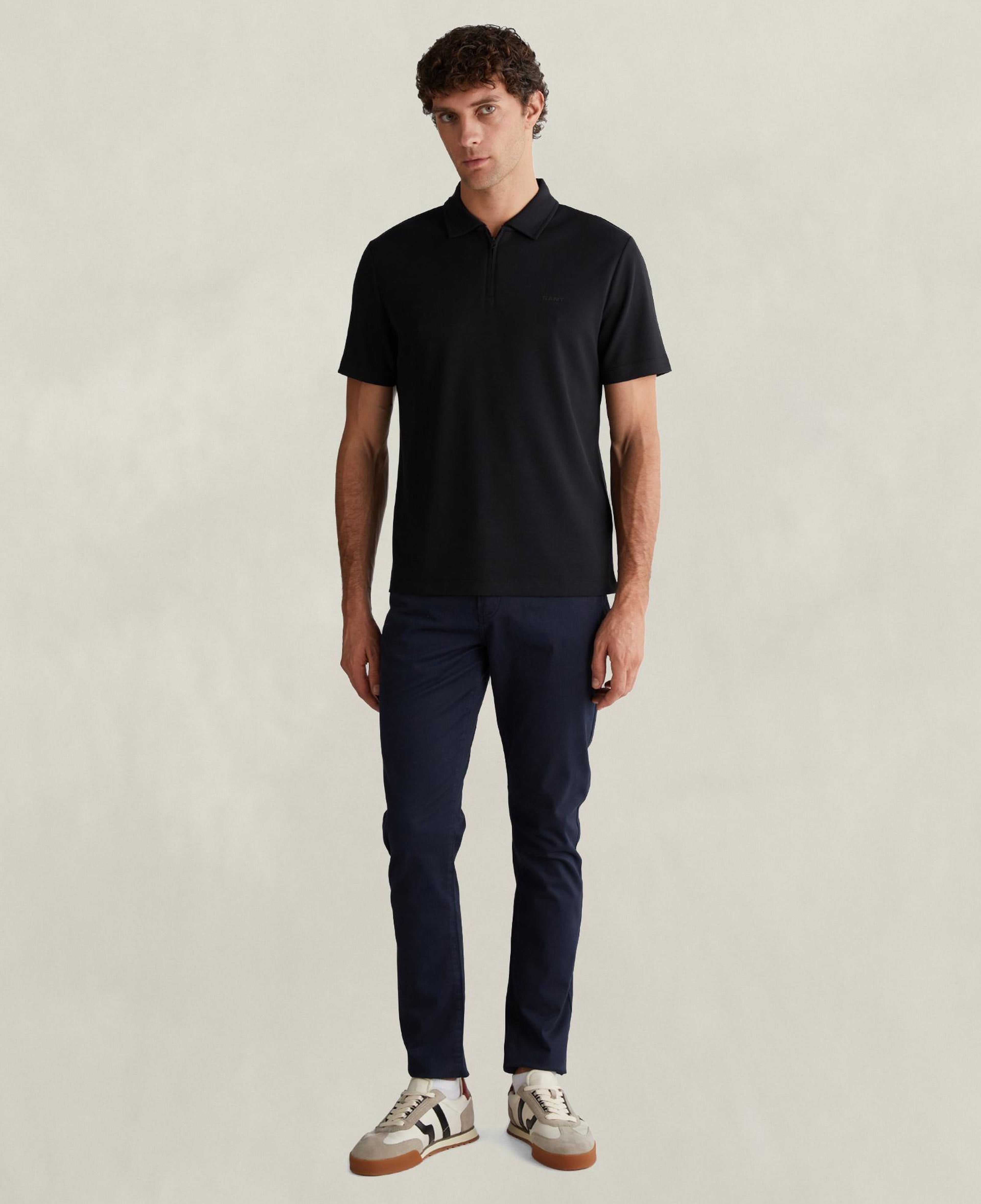 GANT Erkek Siyah Regular Fit Polo Yaka T-Shirt