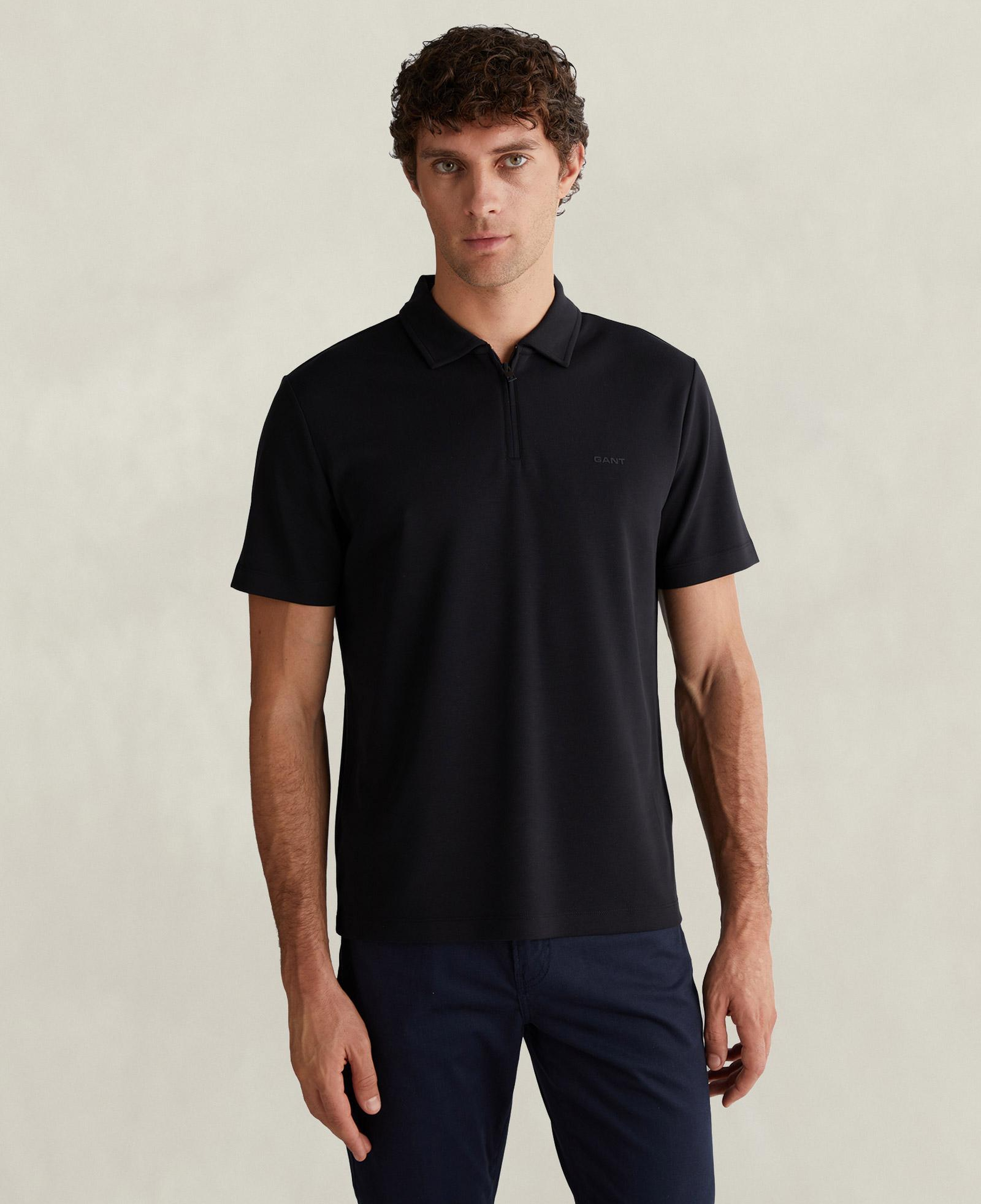 GANT Erkek Siyah Regular Fit Polo Yaka T-Shirt