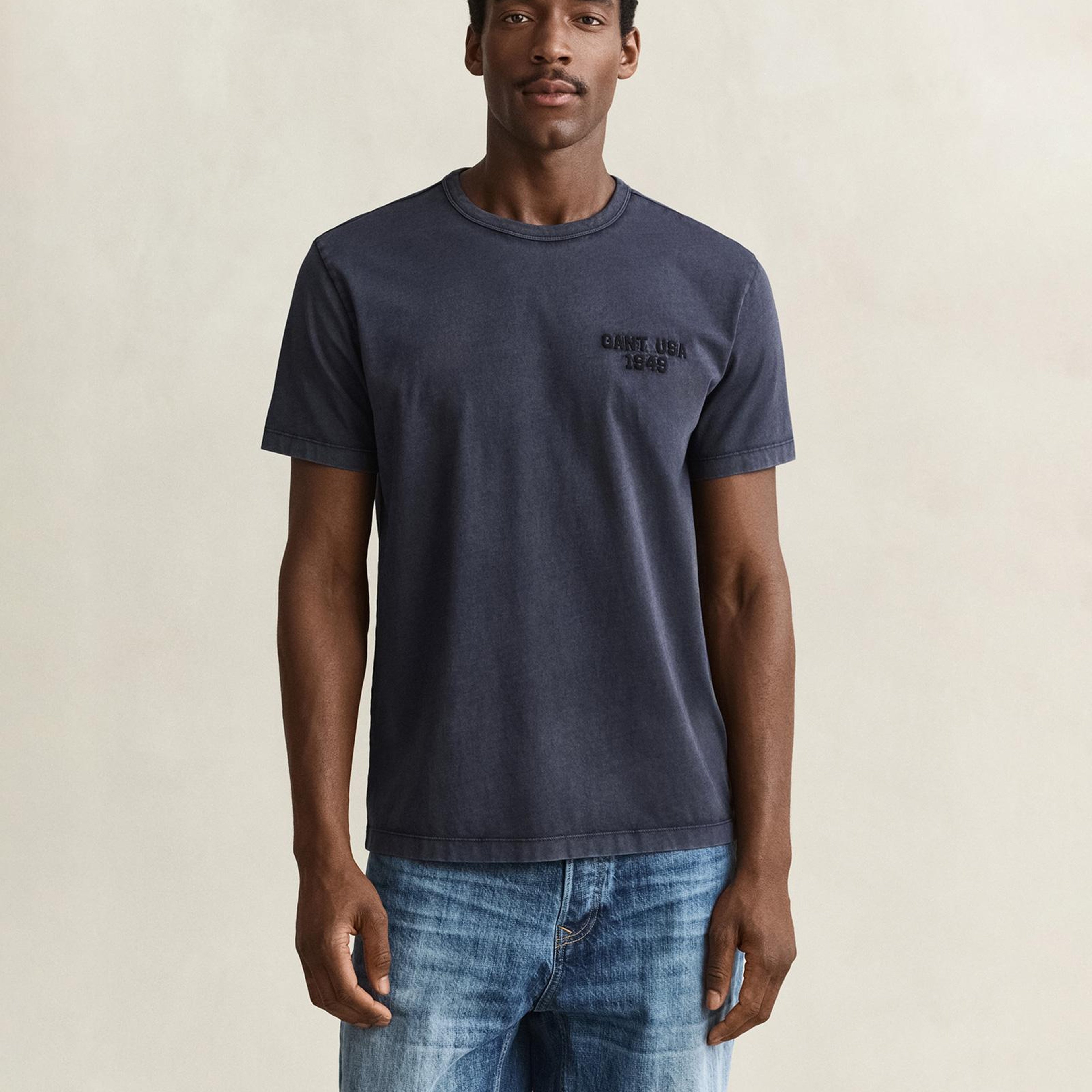 GANT Erkek Lacivert Regular Fit %100 Pamuk T-Shirt