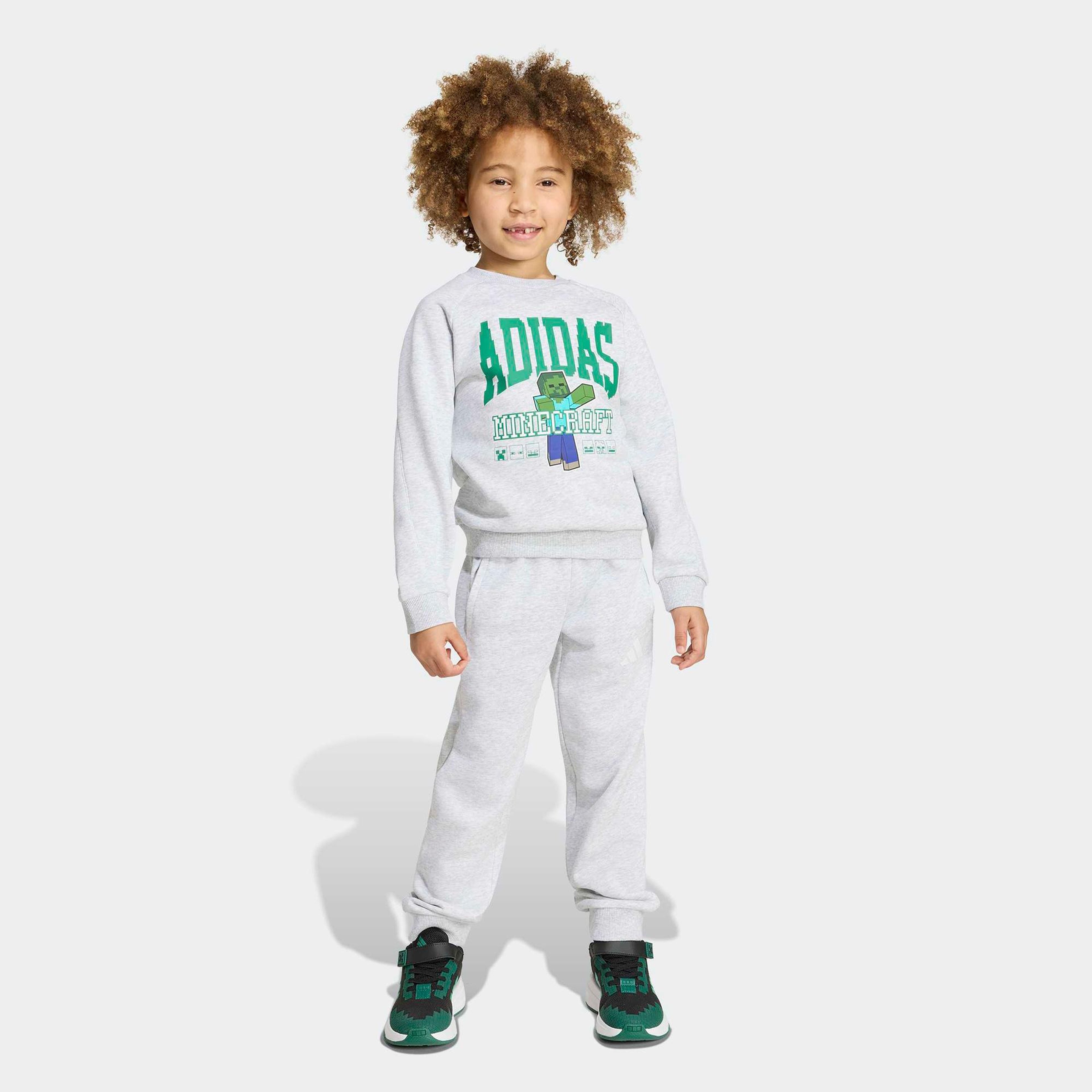 adidas Little Kids Minecraft Jog Set Çocuk Gri Eşofman Takımı