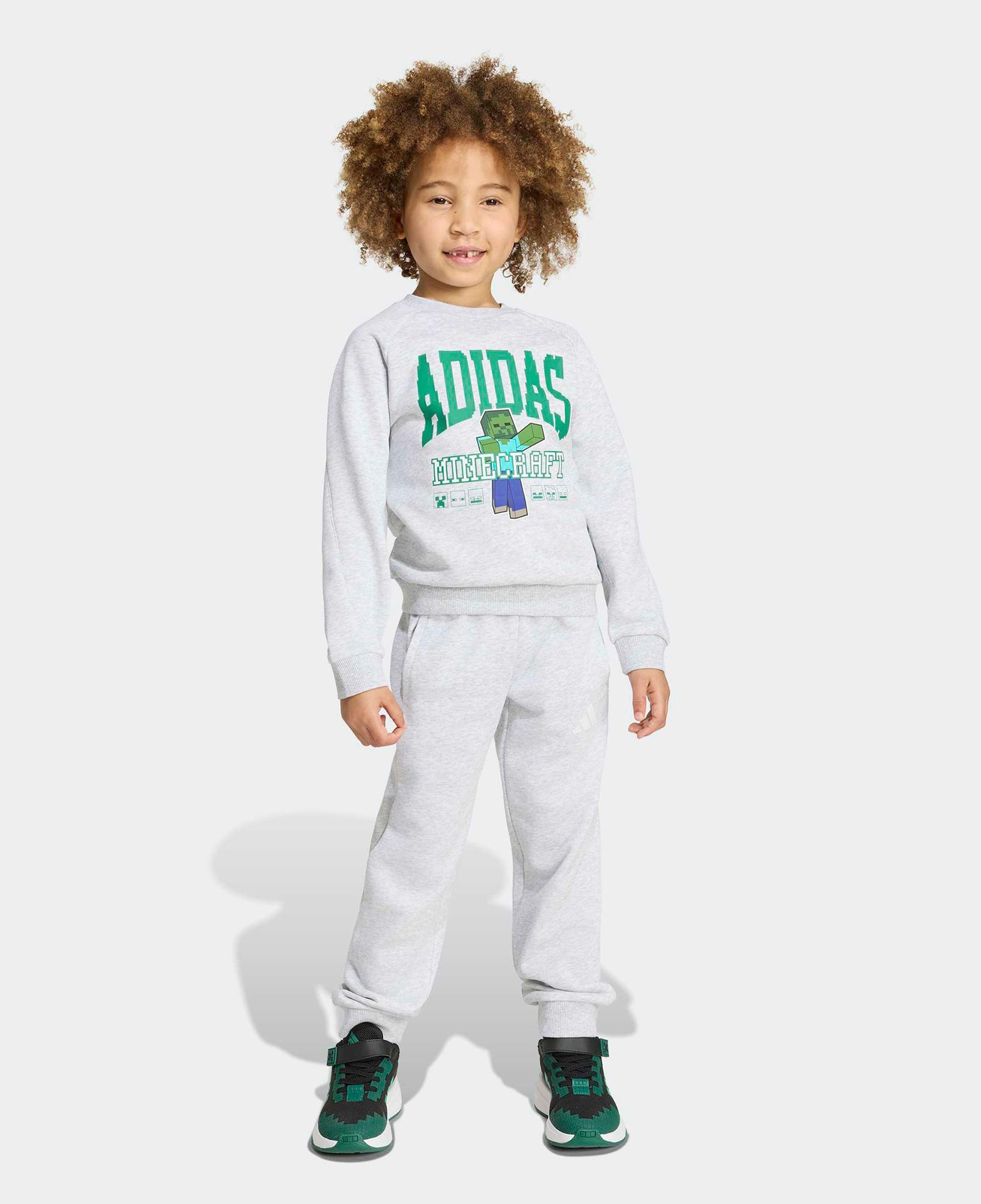 adidas Little Kids Minecraft Jog Set Çocuk Gri Eşofman Takımı