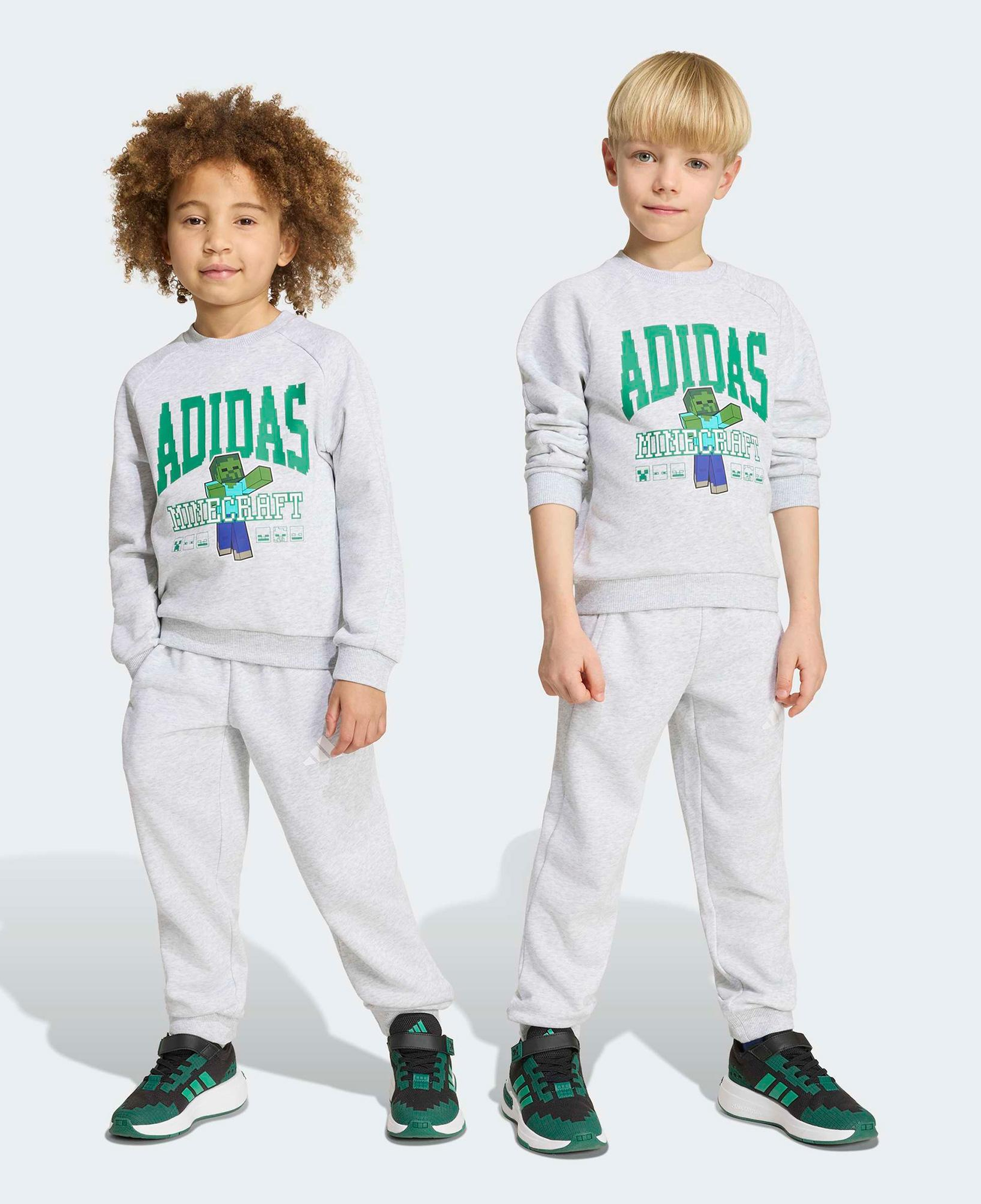 adidas Little Kids Minecraft Jog Set Çocuk Gri Eşofman Takımı