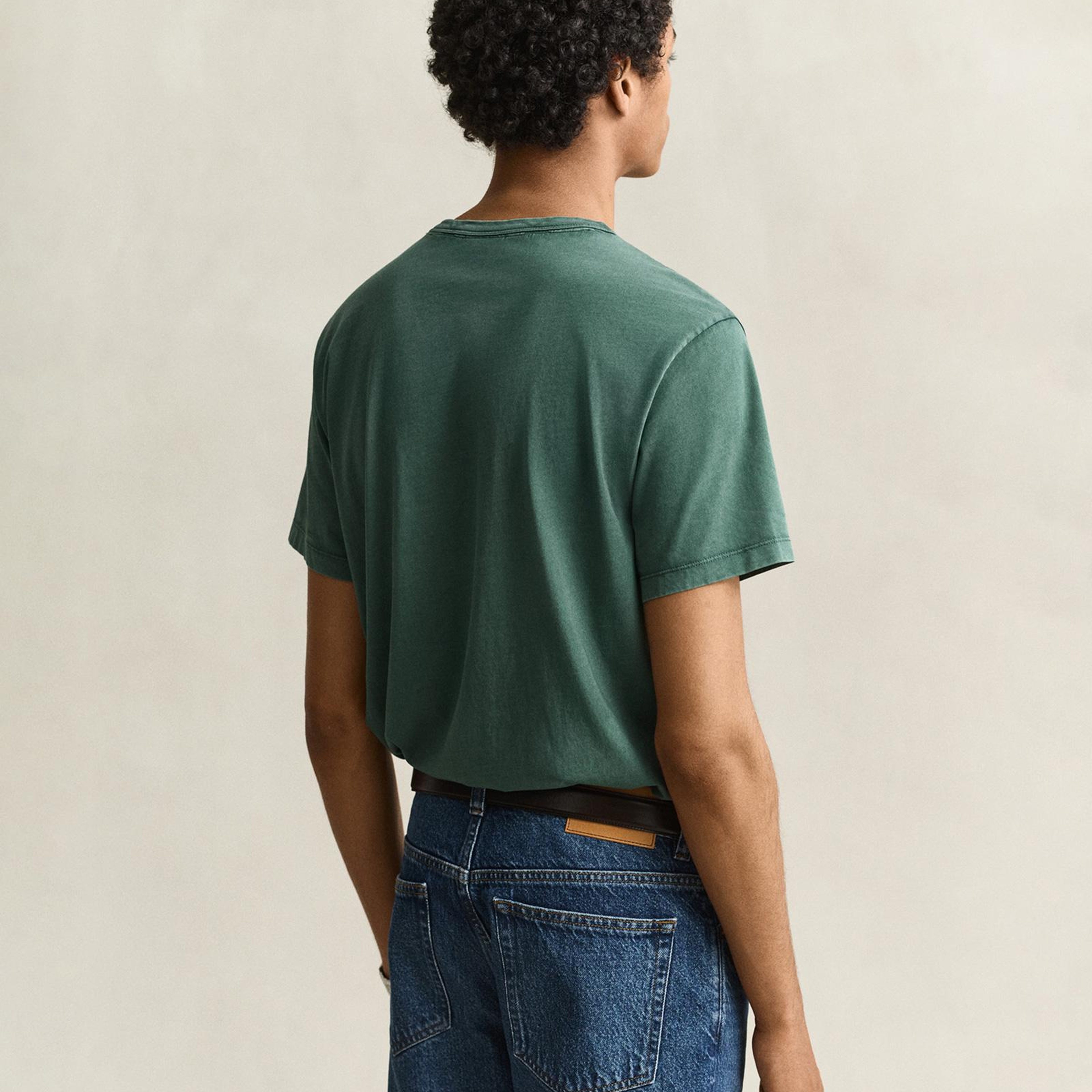 GANT Erkek Yeşil Regular Fit %100 Pamuk T-Shirt