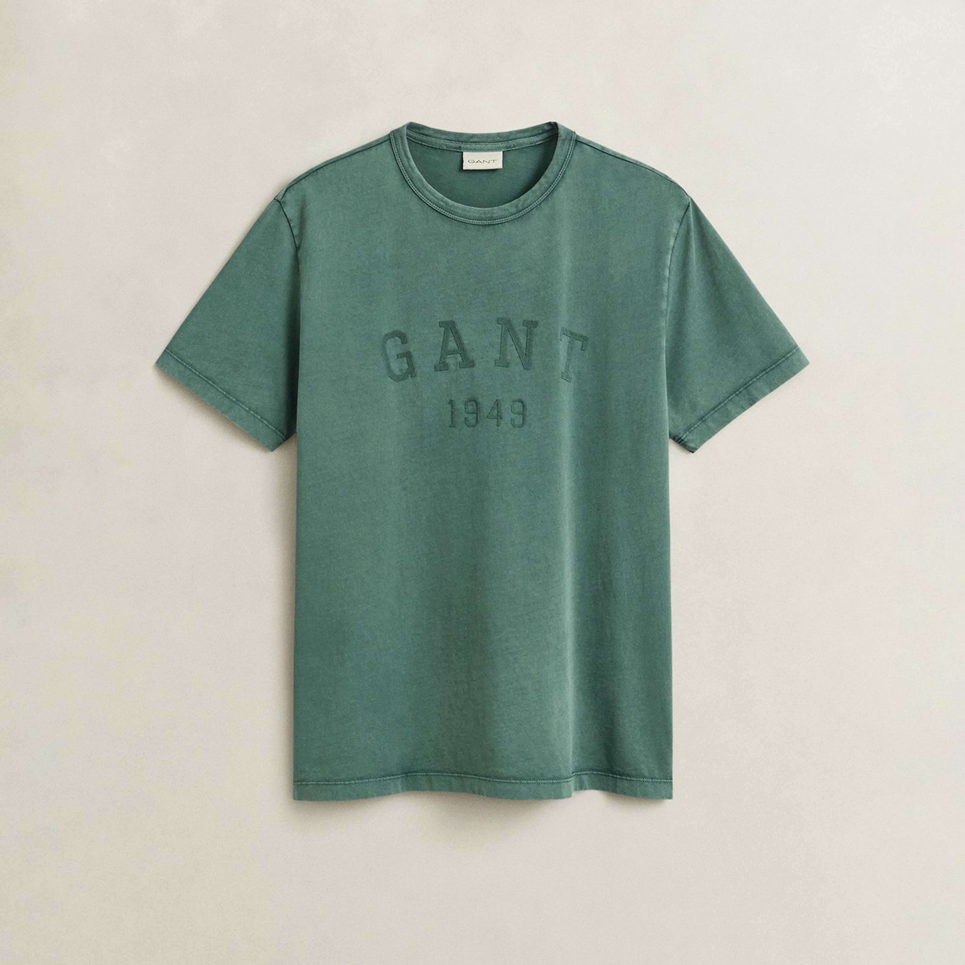 GANT Erkek Yeşil Regular Fit %100 Pamuk T-Shirt