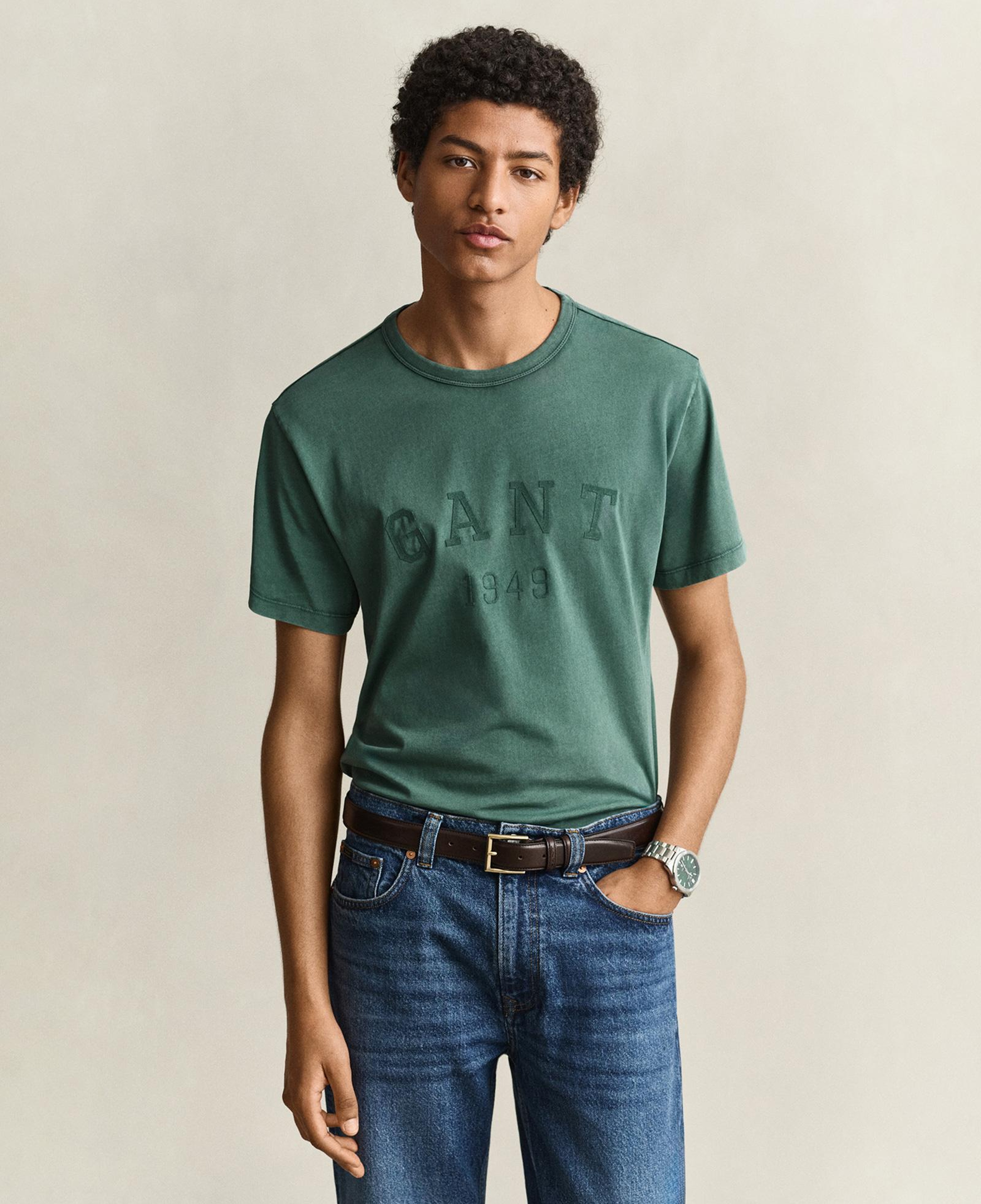 GANT Erkek Yeşil Regular Fit %100 Pamuk T-Shirt