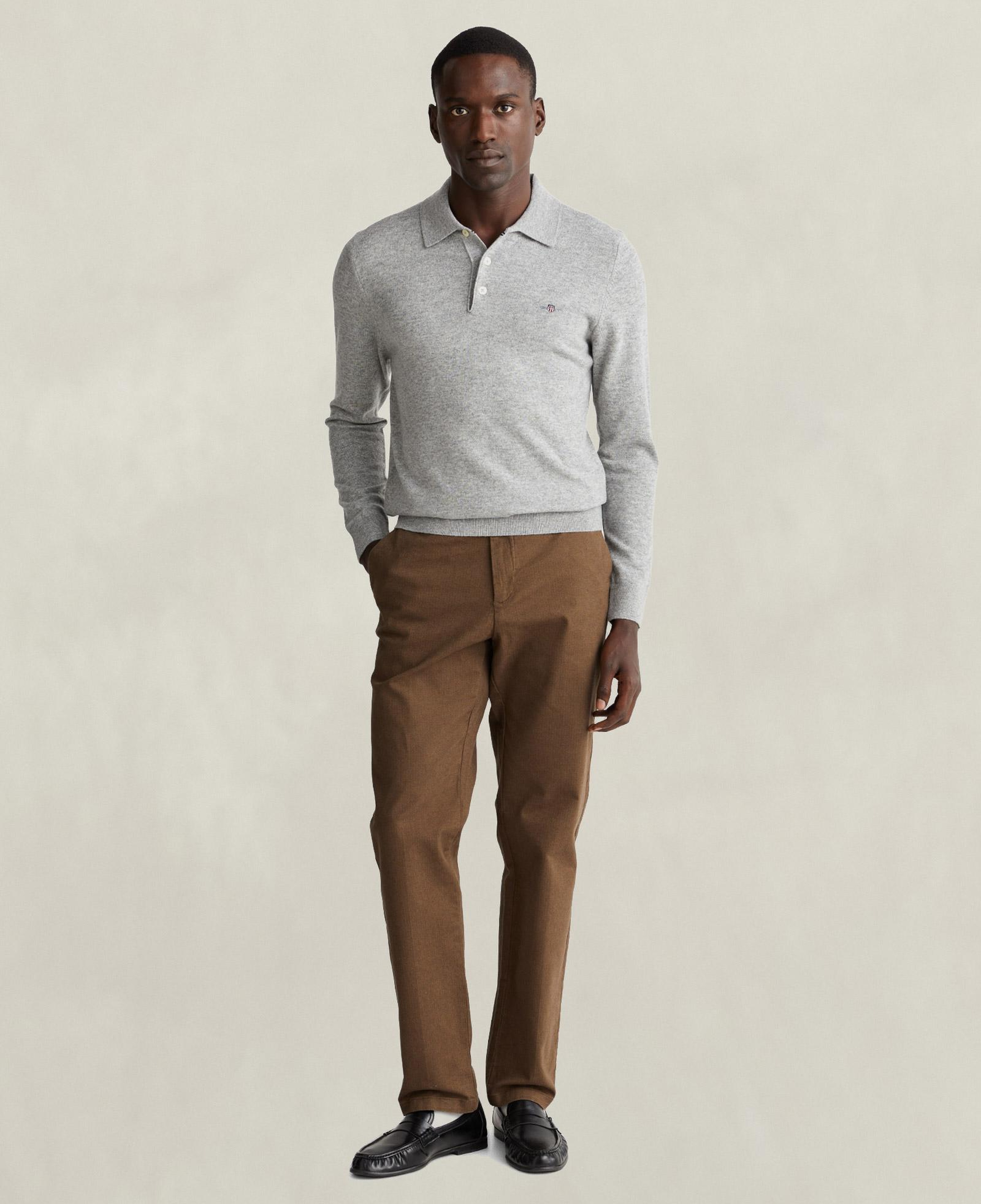 GANT Erkek Gri Regular Fit Polo Kazak