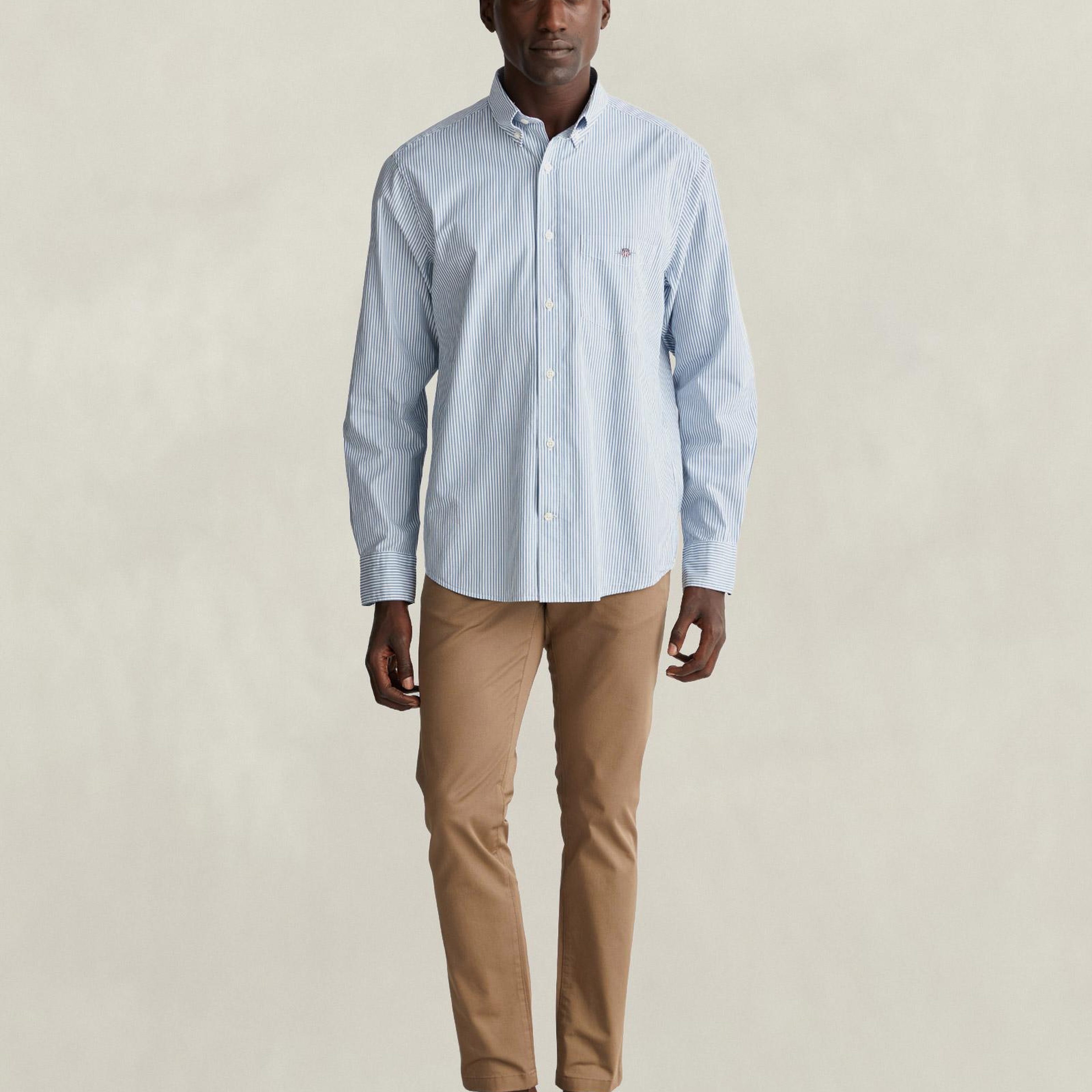 GANT Erkek Mavi Regular Fit Poplin Gömlek