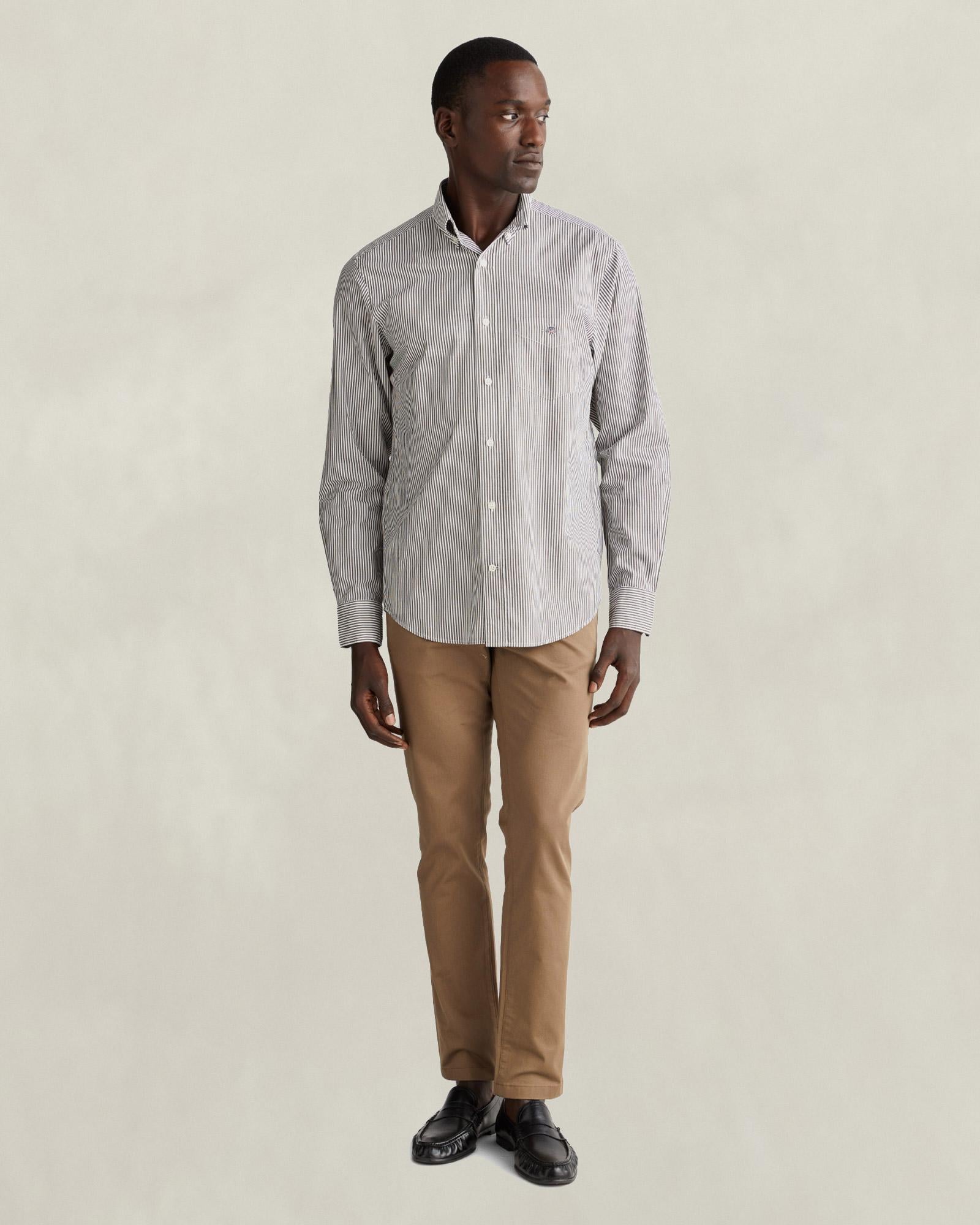 GANT Erkek Kahverengi Regular Fit Poplin Gömlek