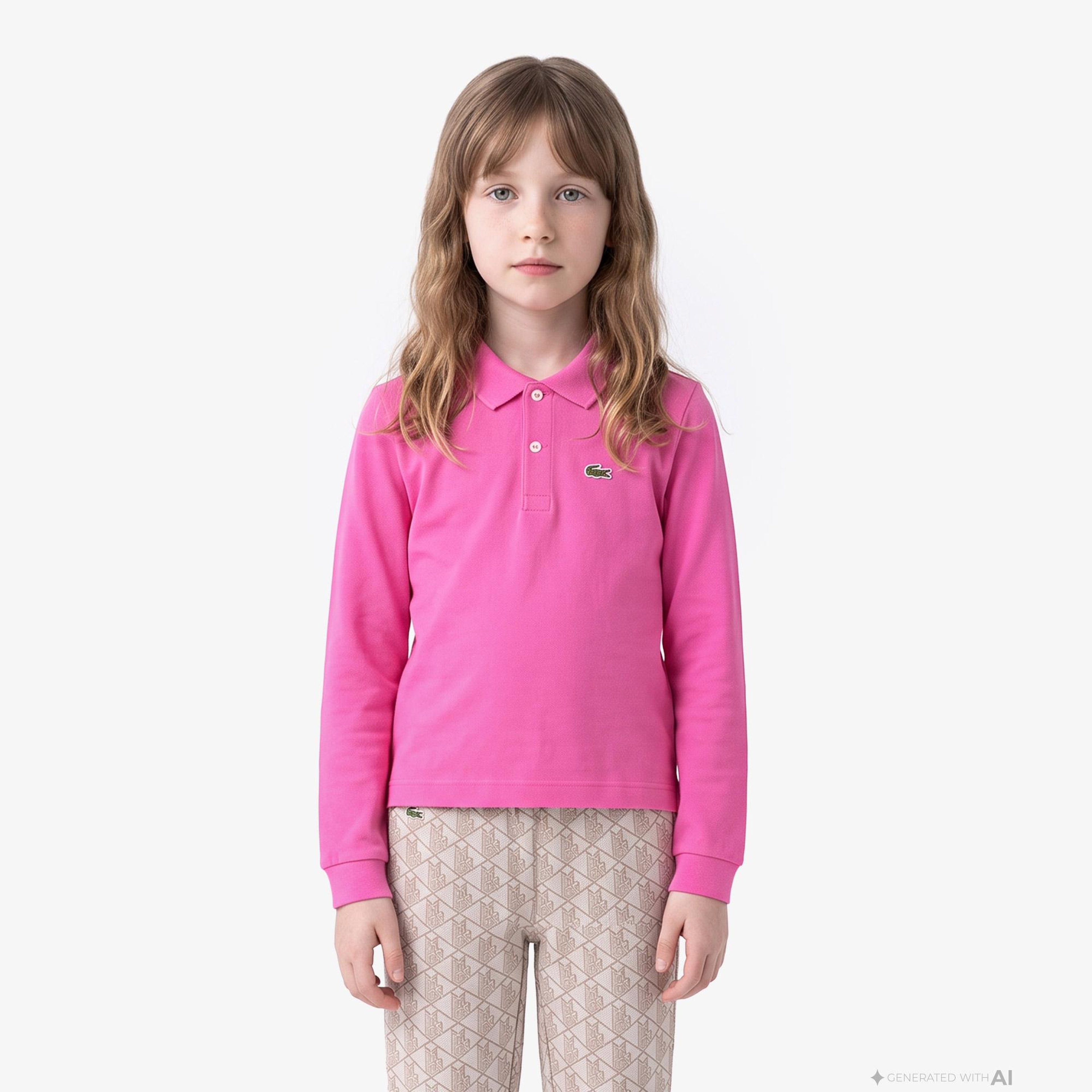 Kız Çocuk Uzun Kollu Pembe Polo