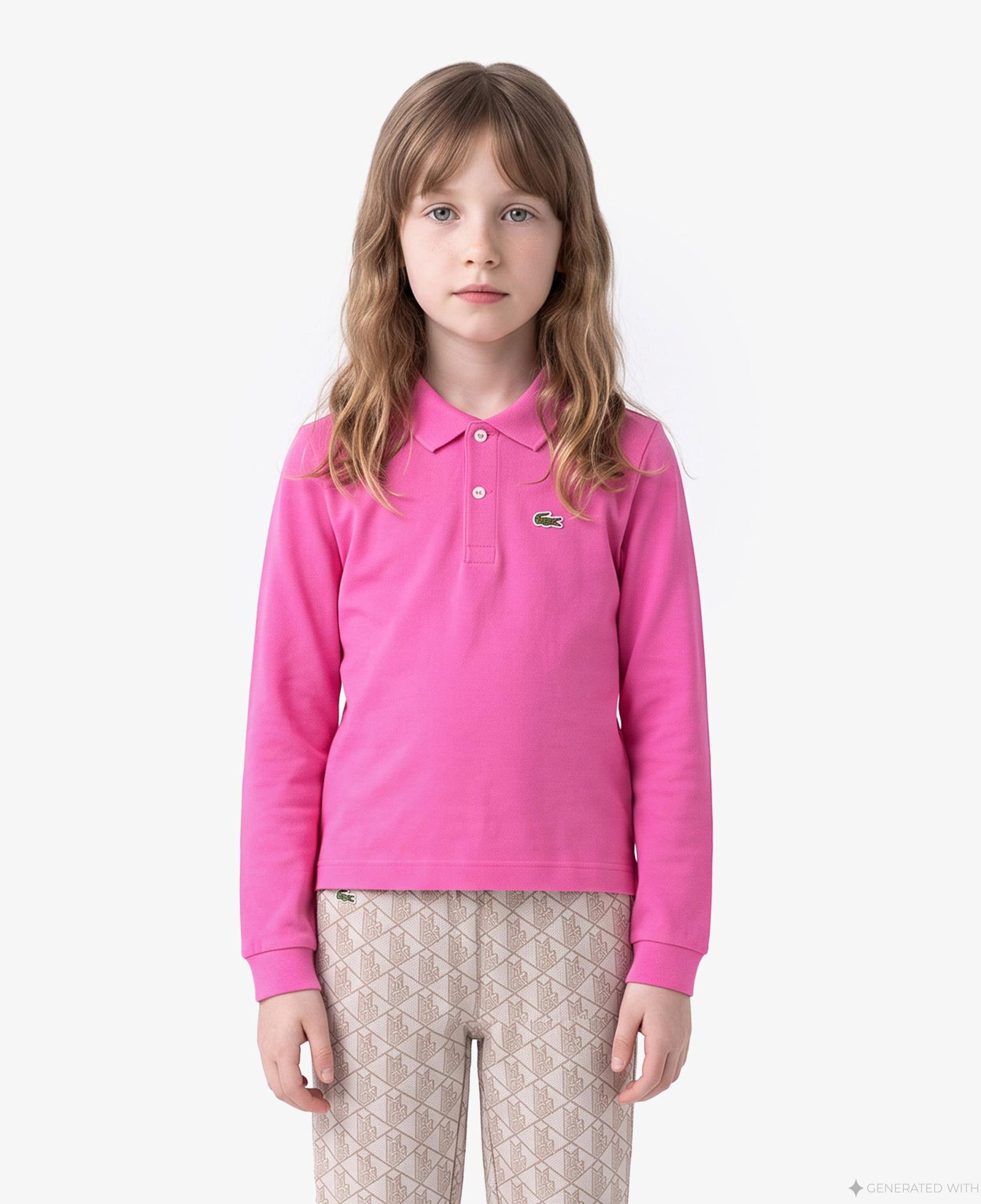 Kız Çocuk Uzun Kollu Pembe Polo
