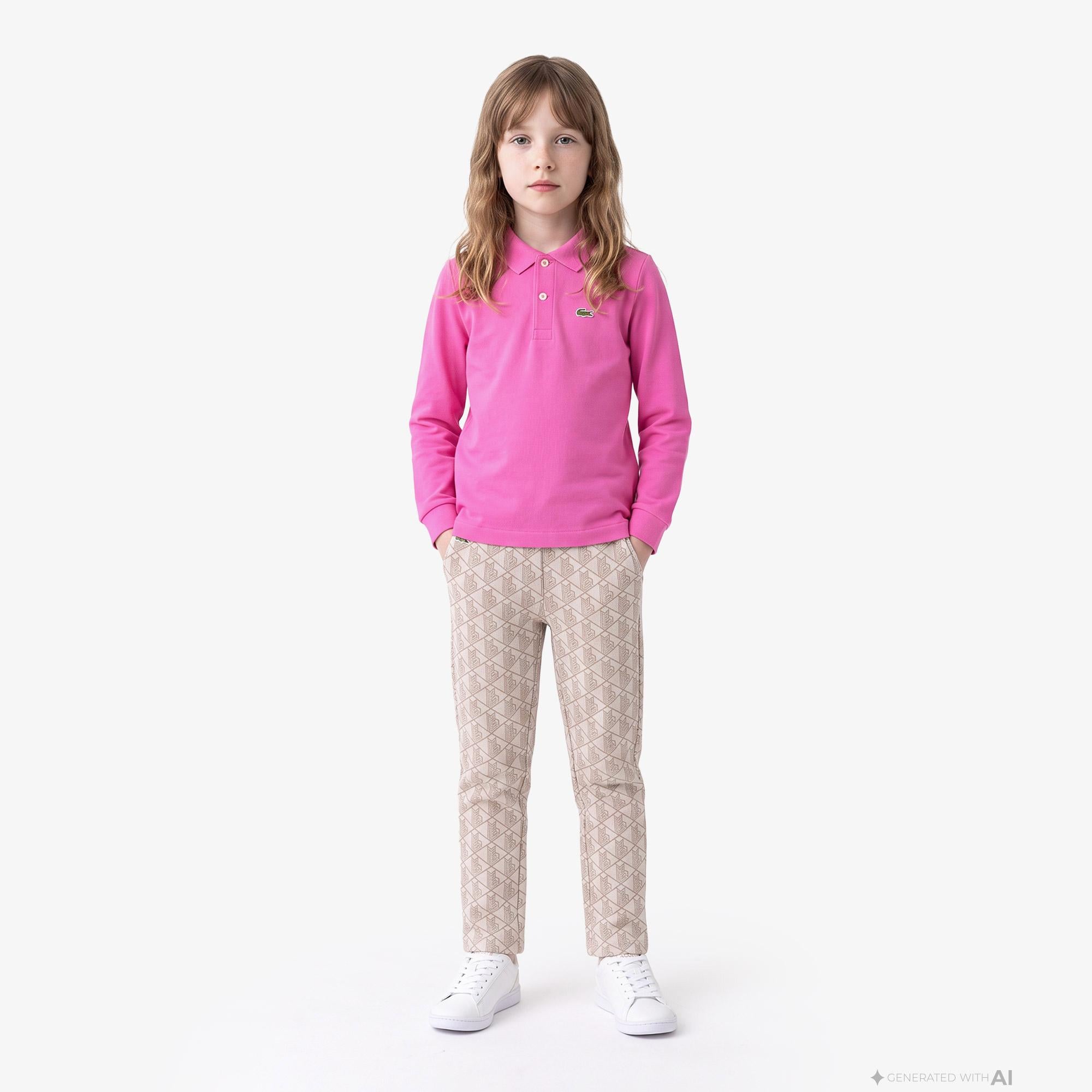 Kız Çocuk Uzun Kollu Pembe Polo