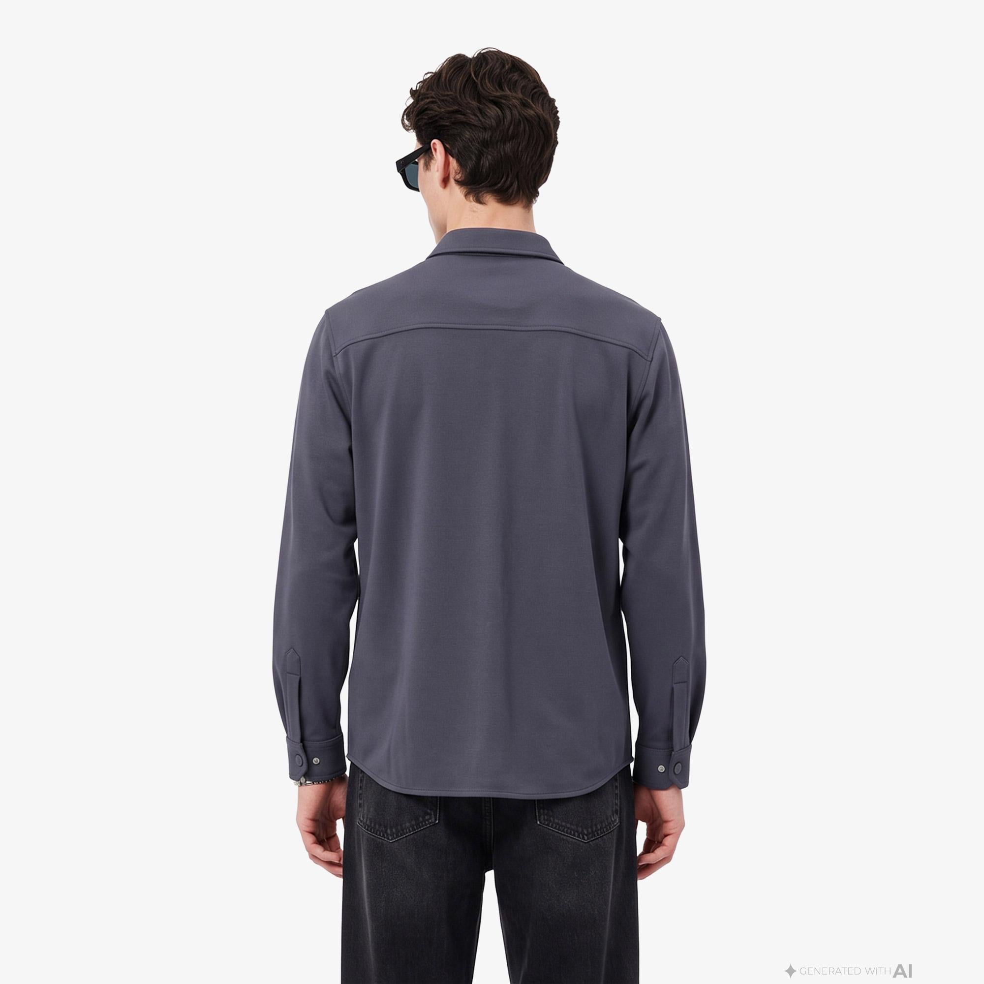Erkek Regular Fit Koyu Gri Gömlek