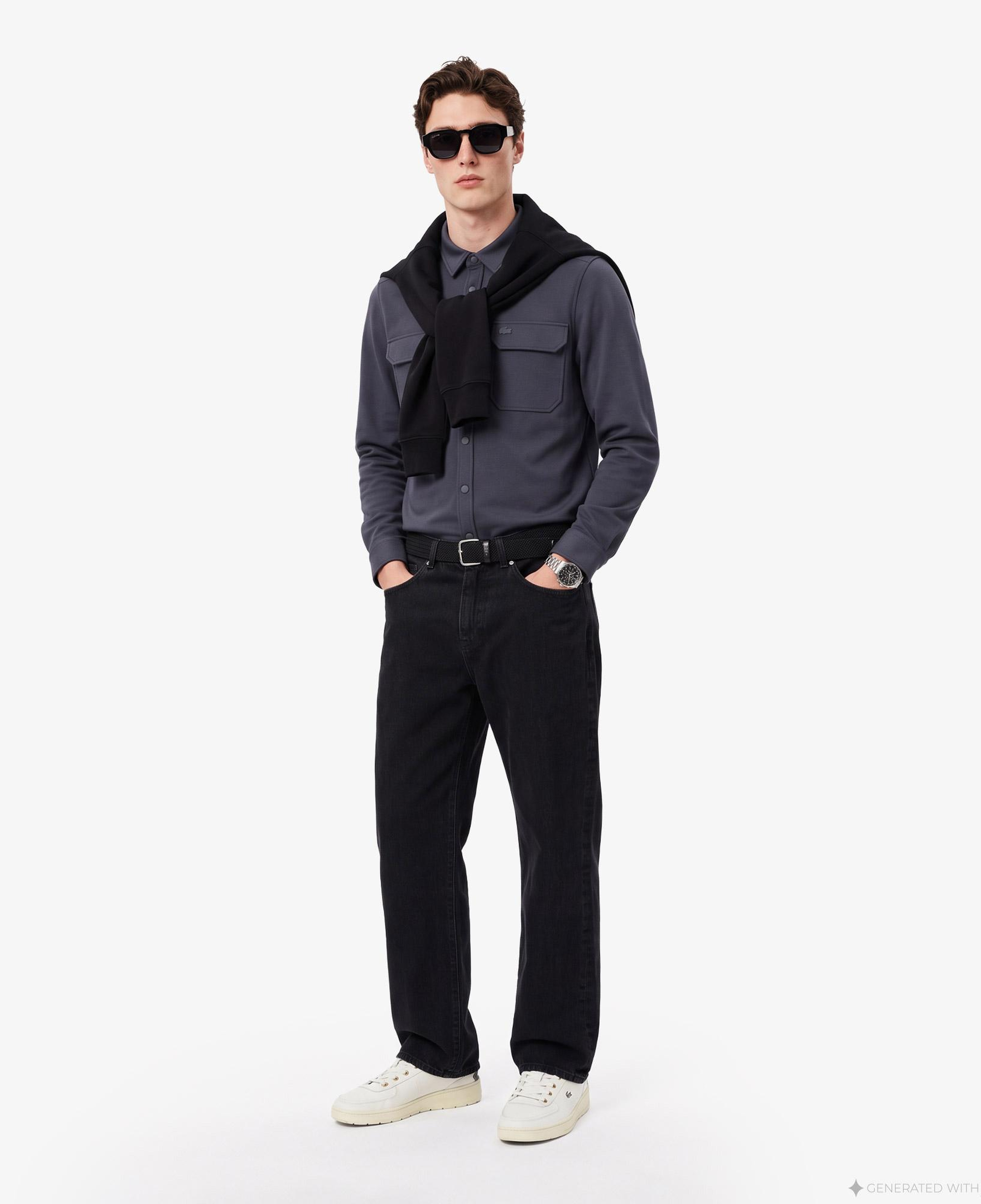 Erkek Regular Fit Koyu Gri Gömlek