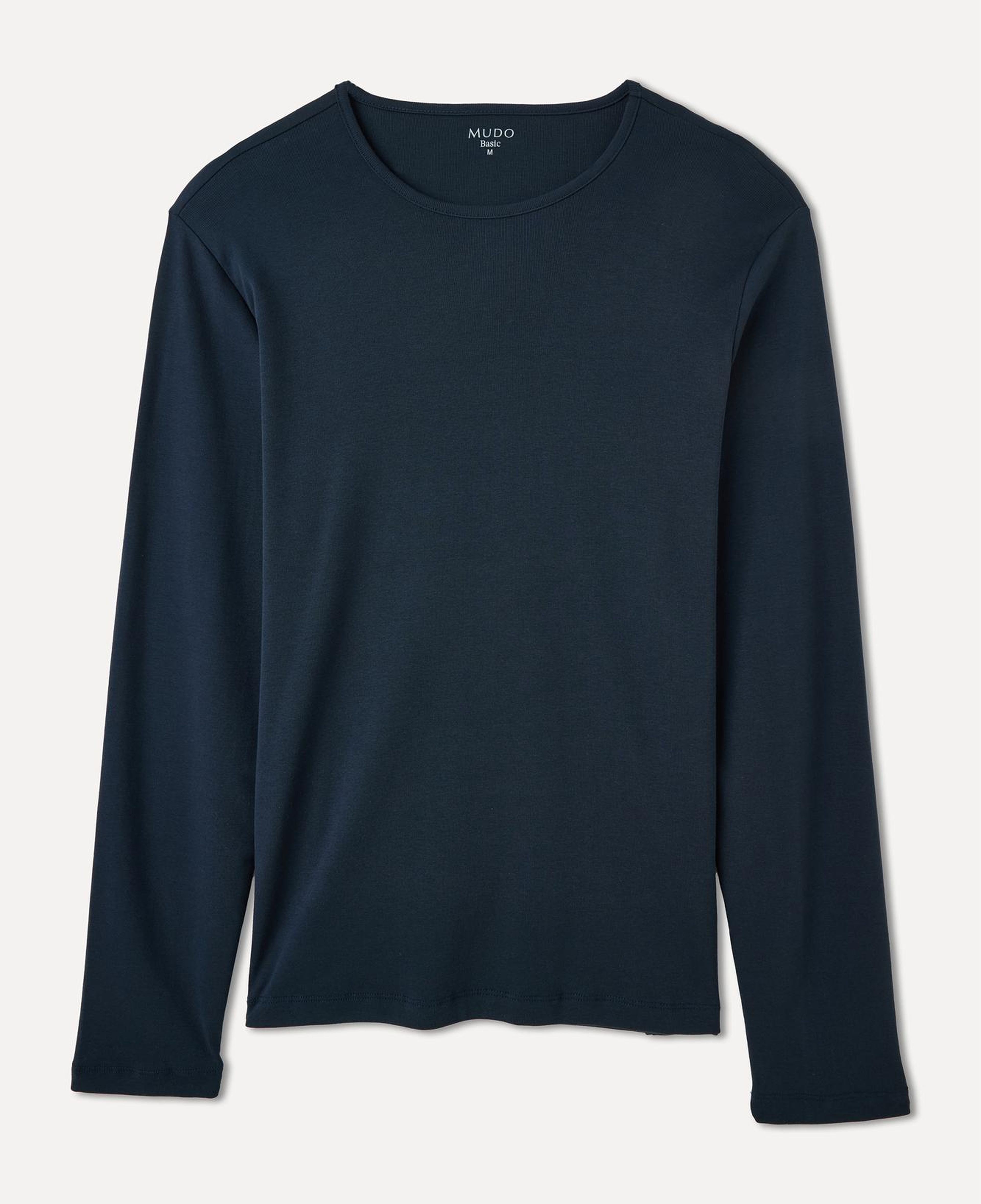 Erkek Lacivert Bisiklet Yaka Uzun Kollu T-Shirt