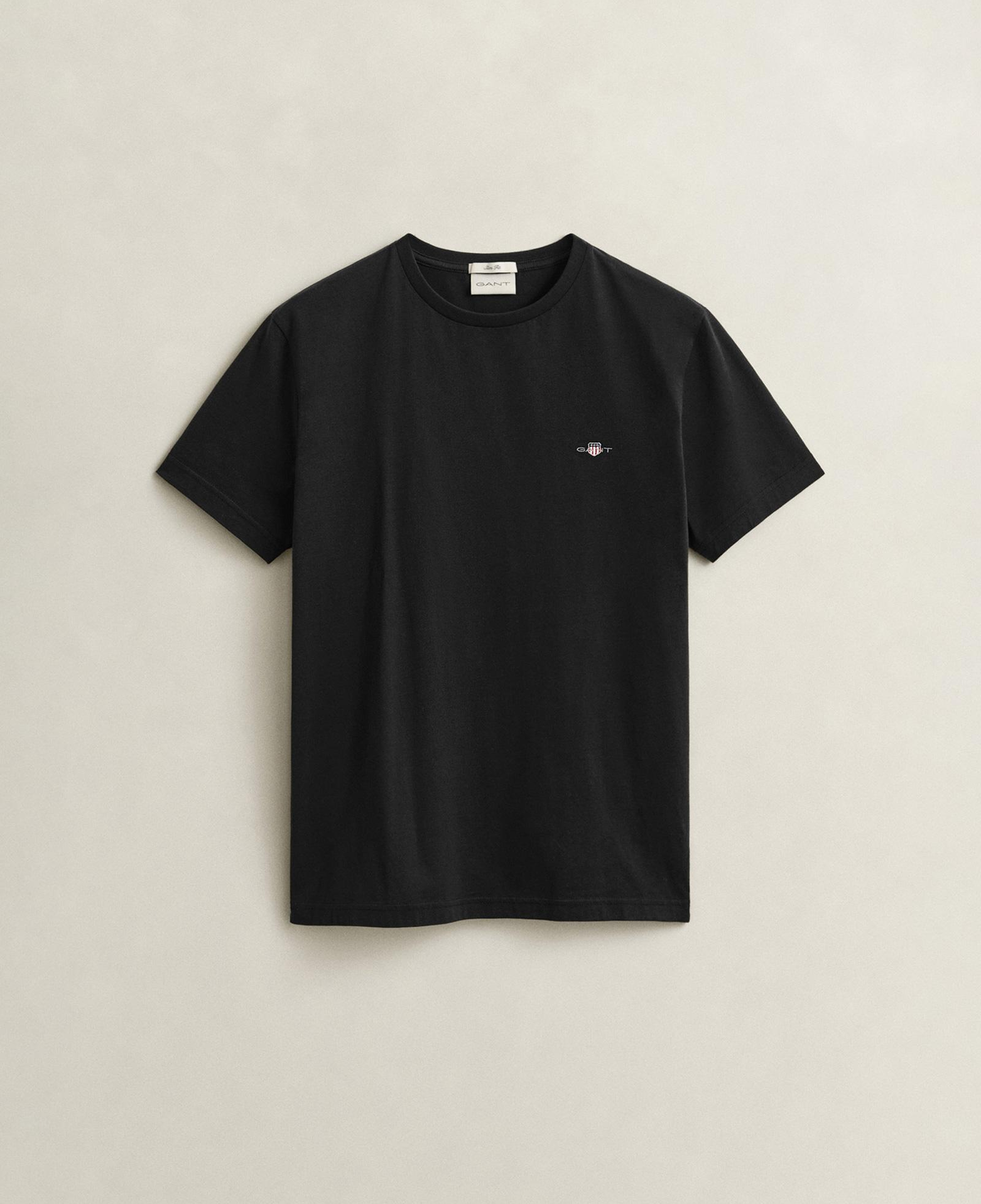 GANT Erkek Siyah Slim Fit T-Shirt