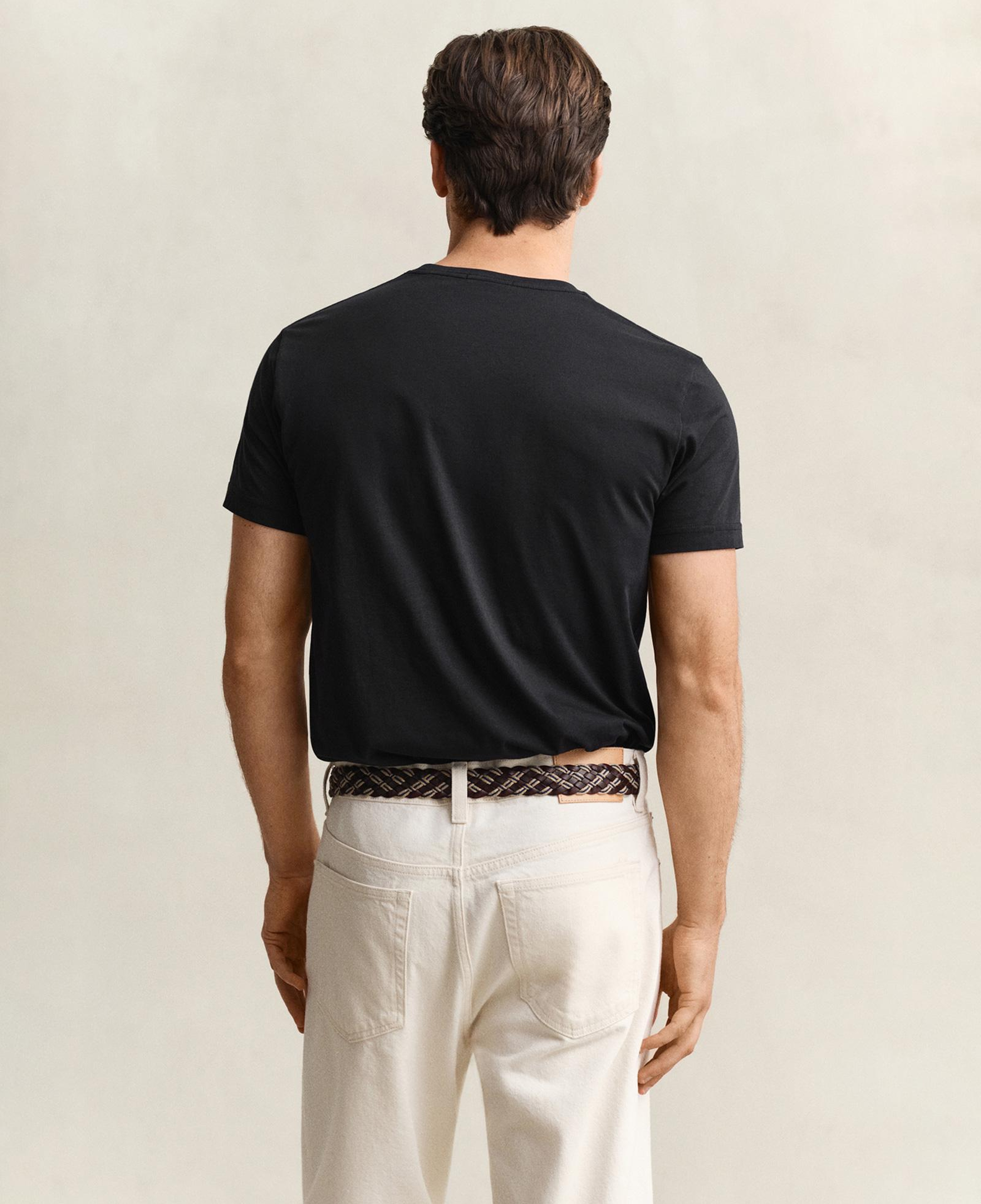 GANT Erkek Siyah Slim Fit T-Shirt