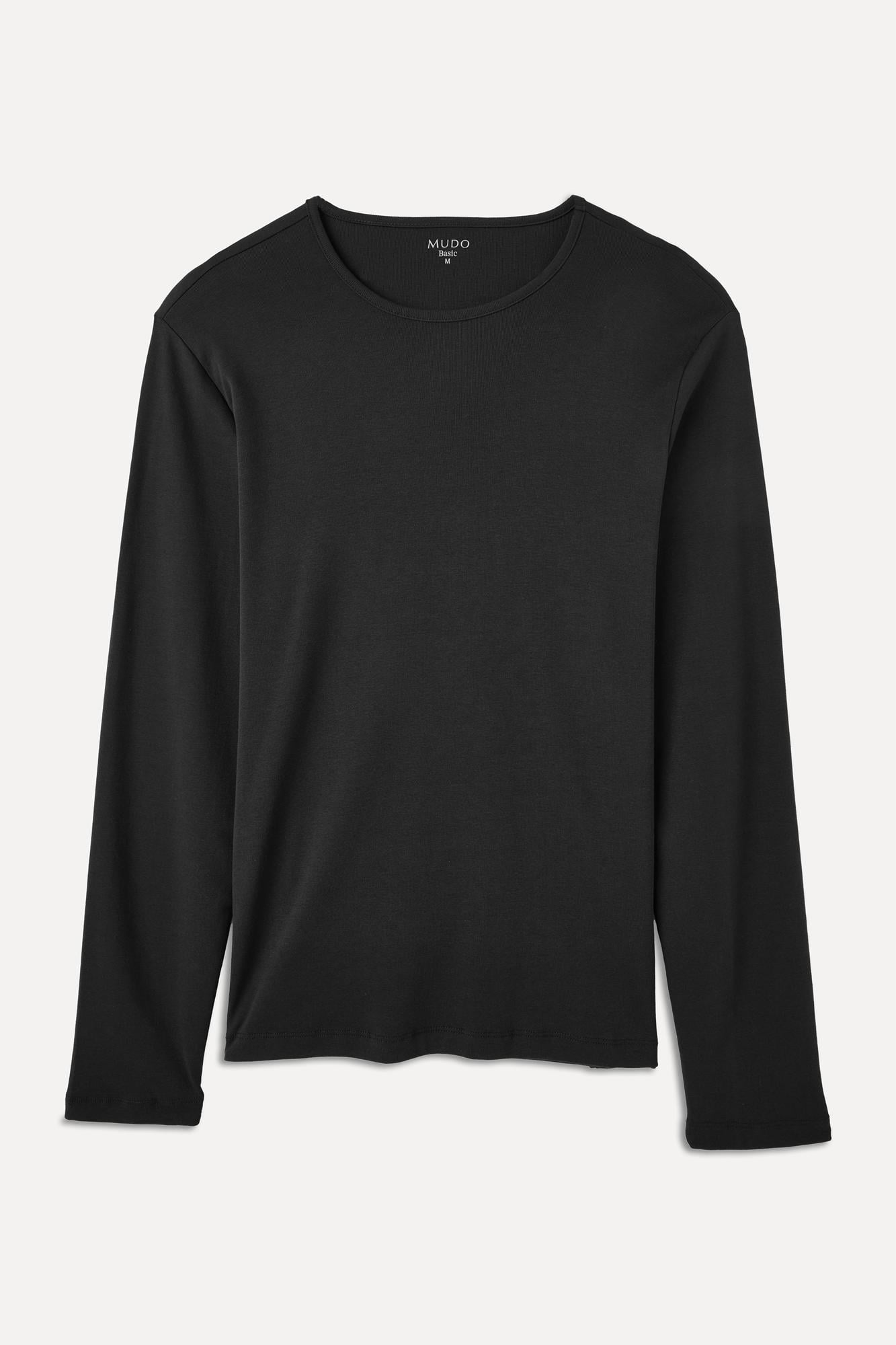 Erkek Siyah Bisiklet Yaka Uzun Kollu T-Shirt