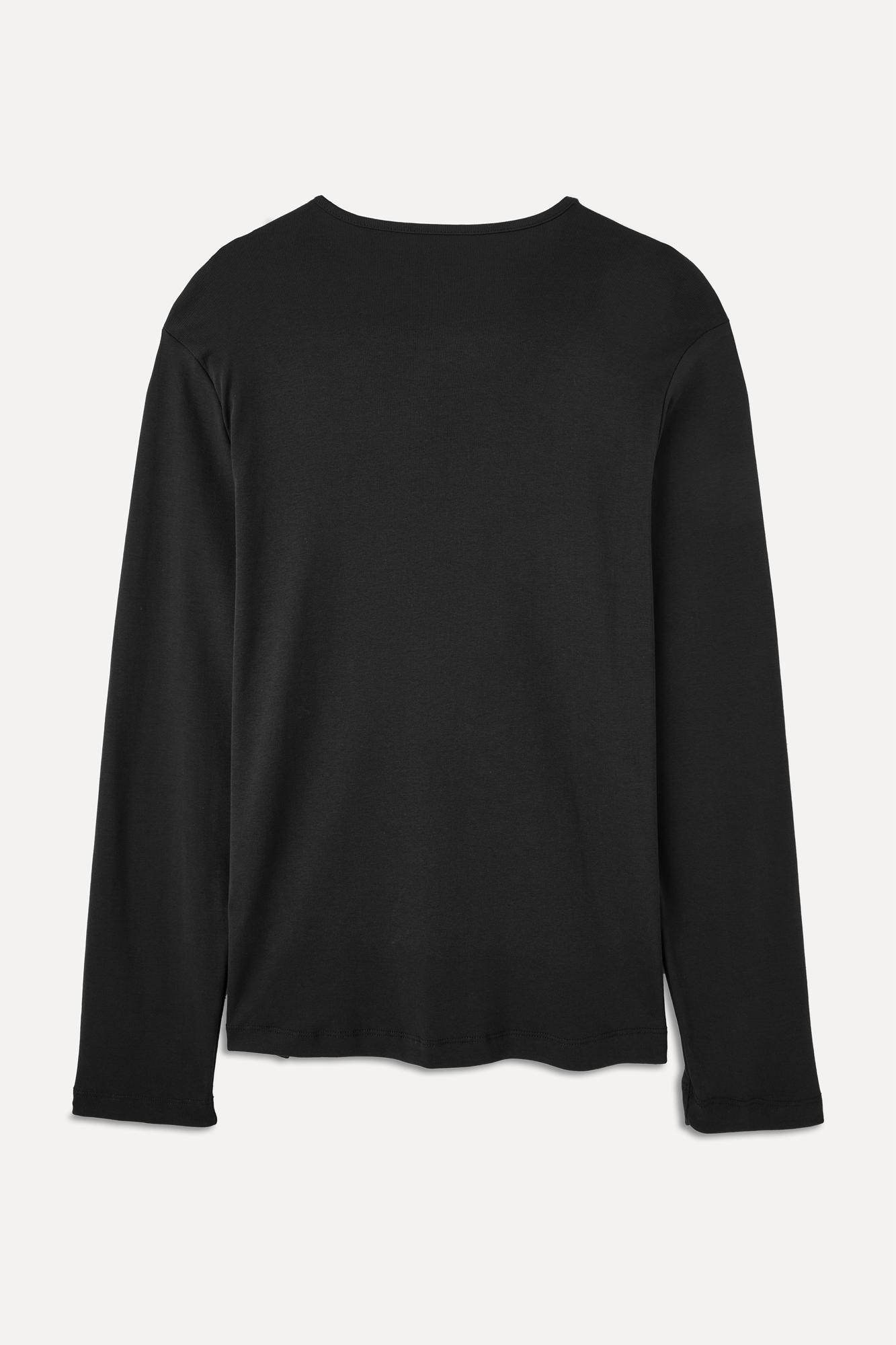Erkek Siyah Bisiklet Yaka Uzun Kollu T-Shirt