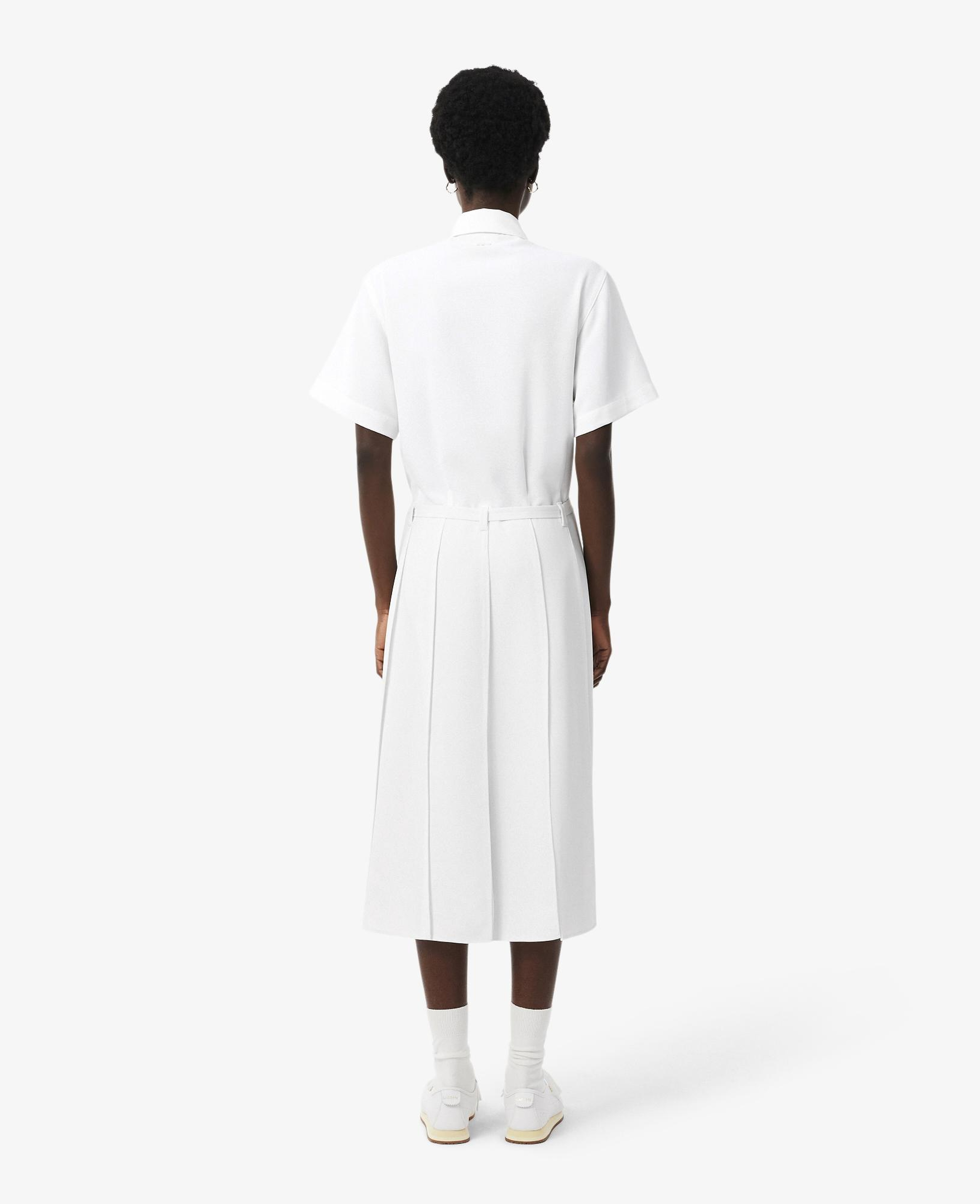 Kadın Flare Fit Kısa Kollu Polo Yaka Krem Elbise