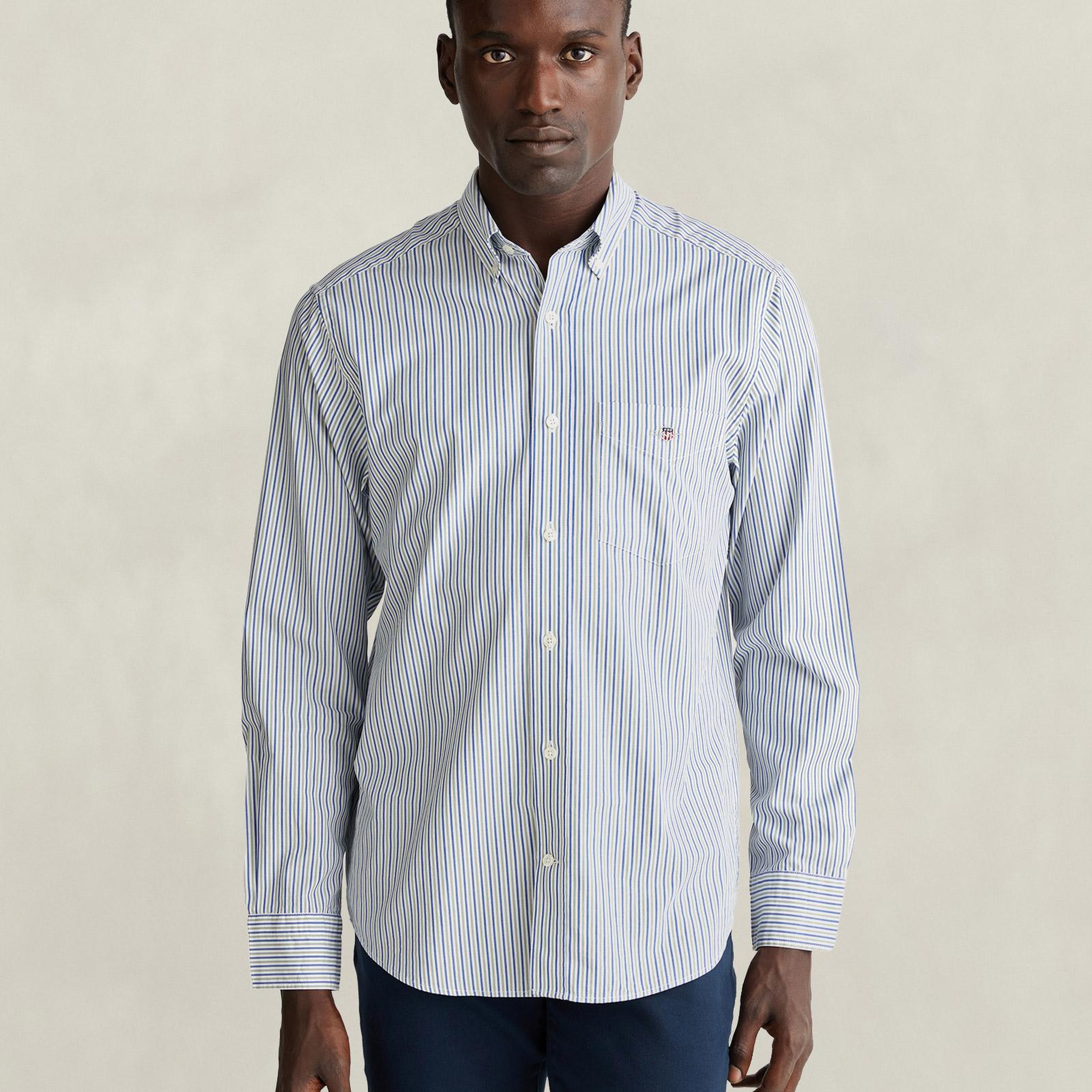 GANT Erkek Yeşil Regular Fit Poplin Gömlek