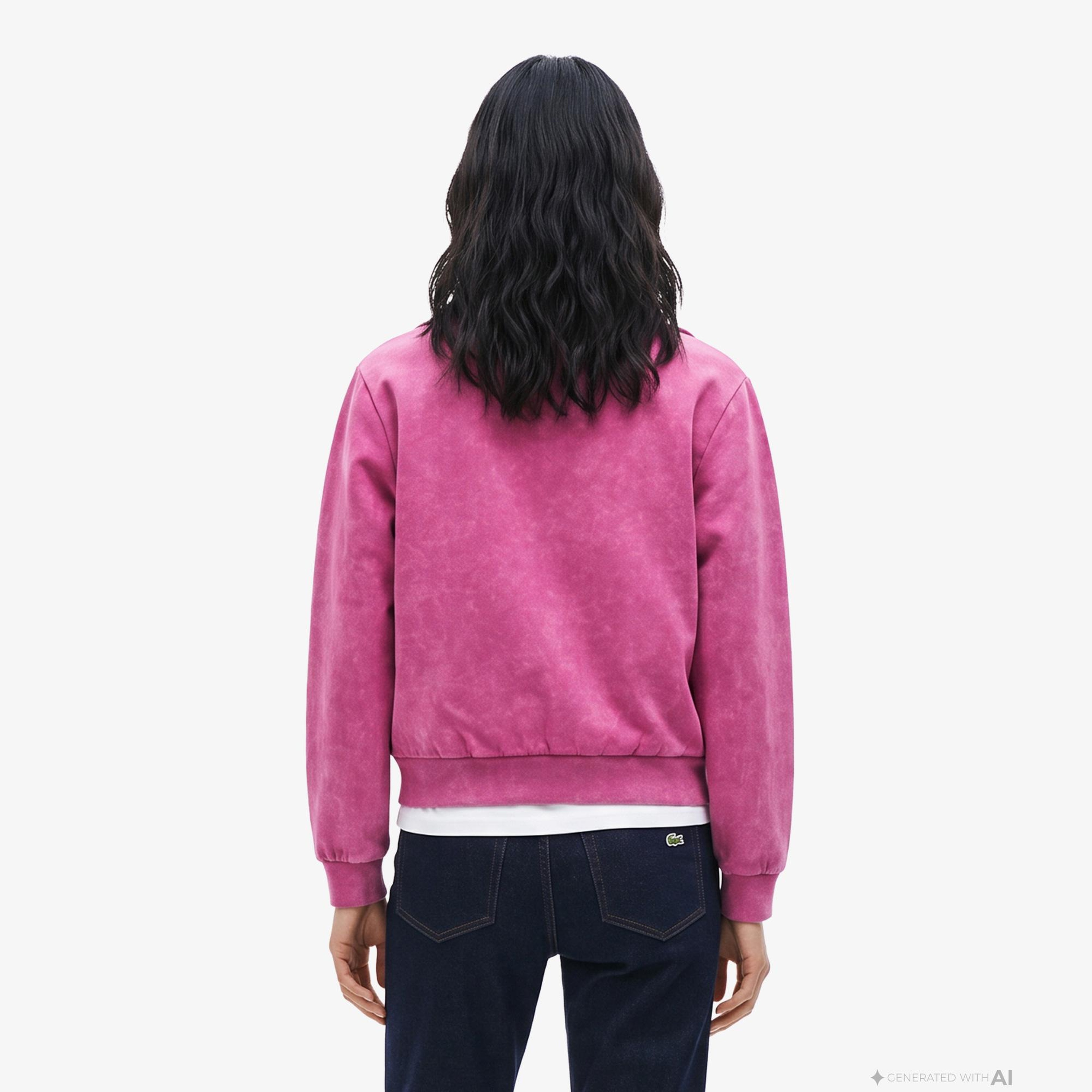 Kadın Relaxed Fit Yarım Fermuarlı Pembe Sweatshirt