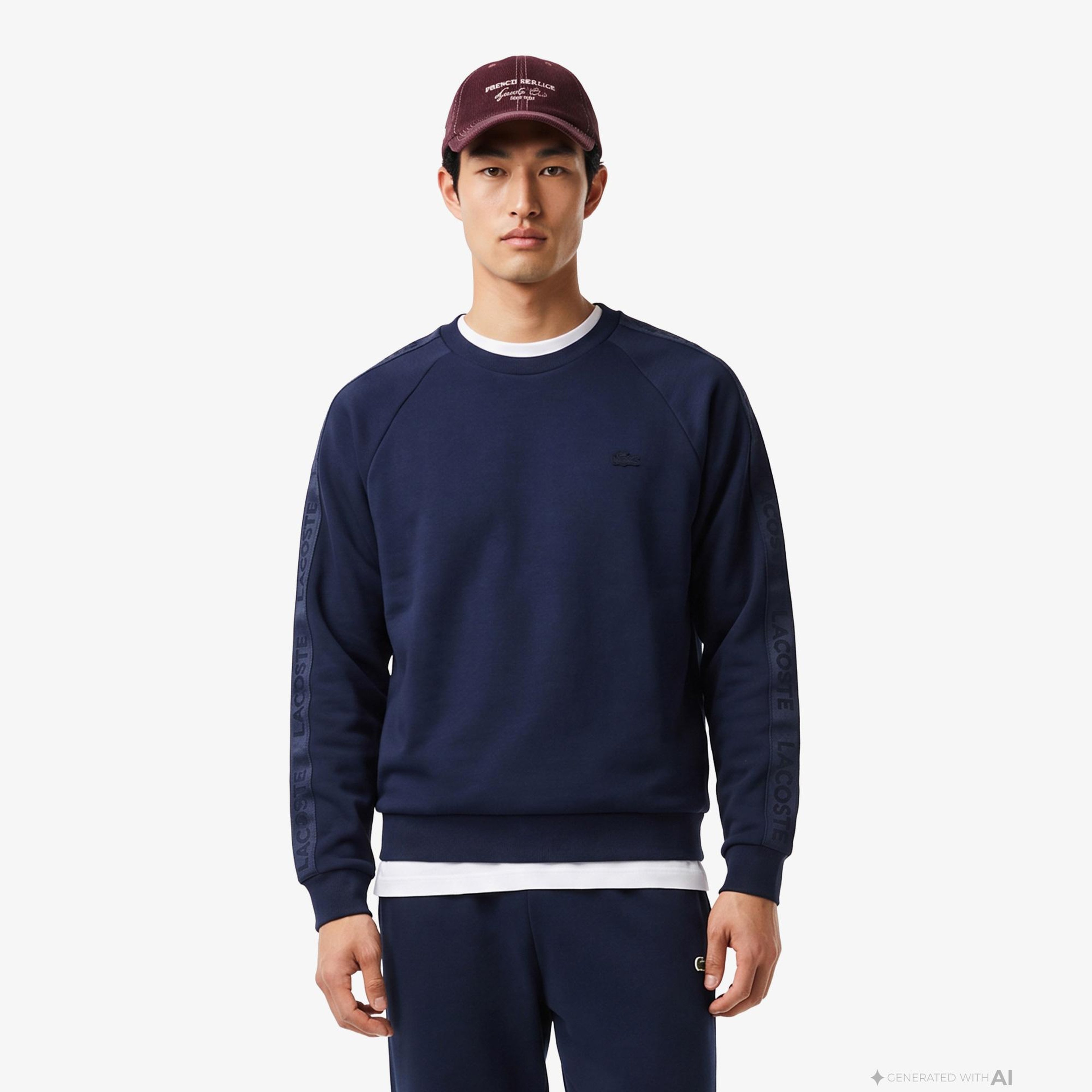 Erkek Classic Fit Bisiklet Yaka Lacivert Sweatshirt