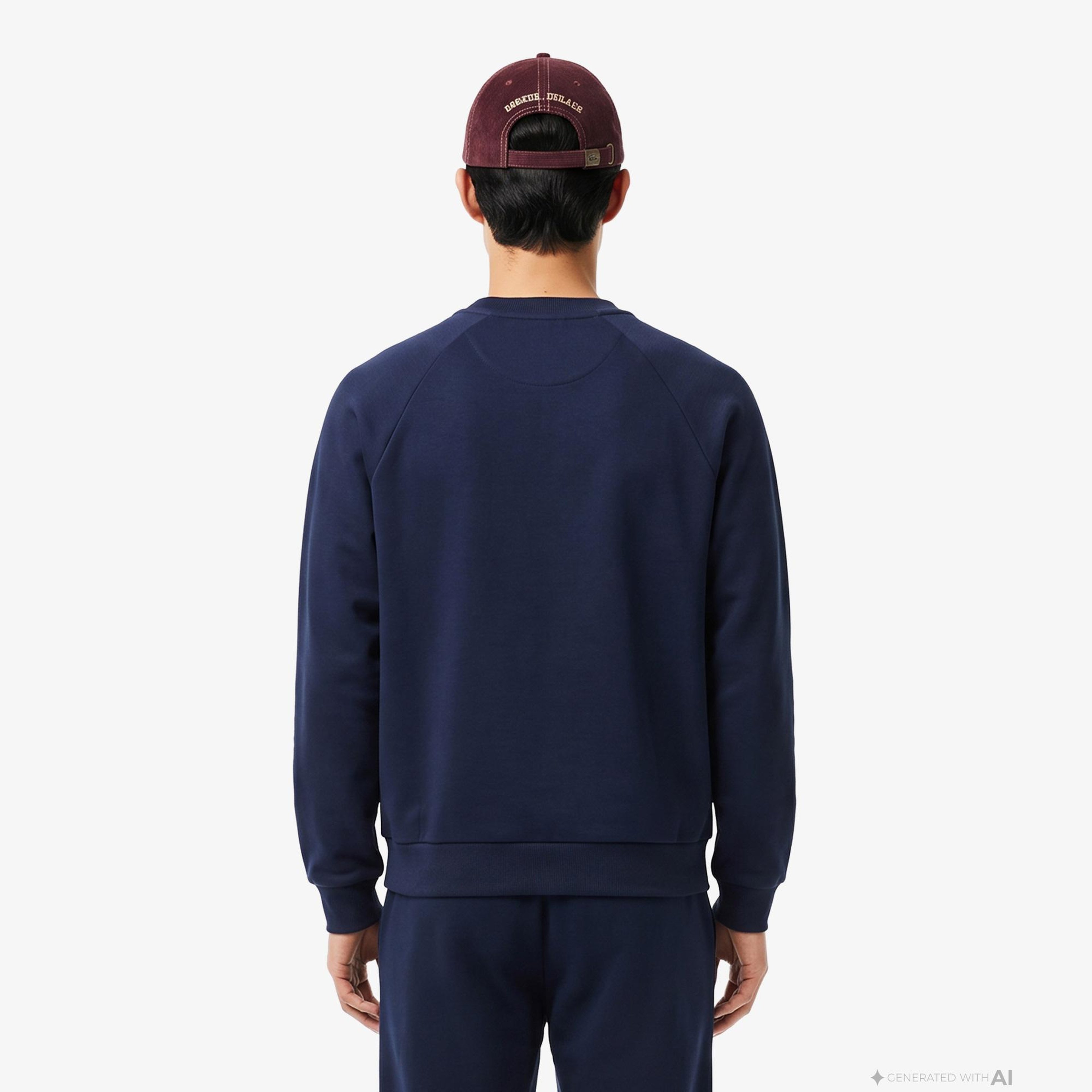 Erkek Classic Fit Bisiklet Yaka Lacivert Sweatshirt