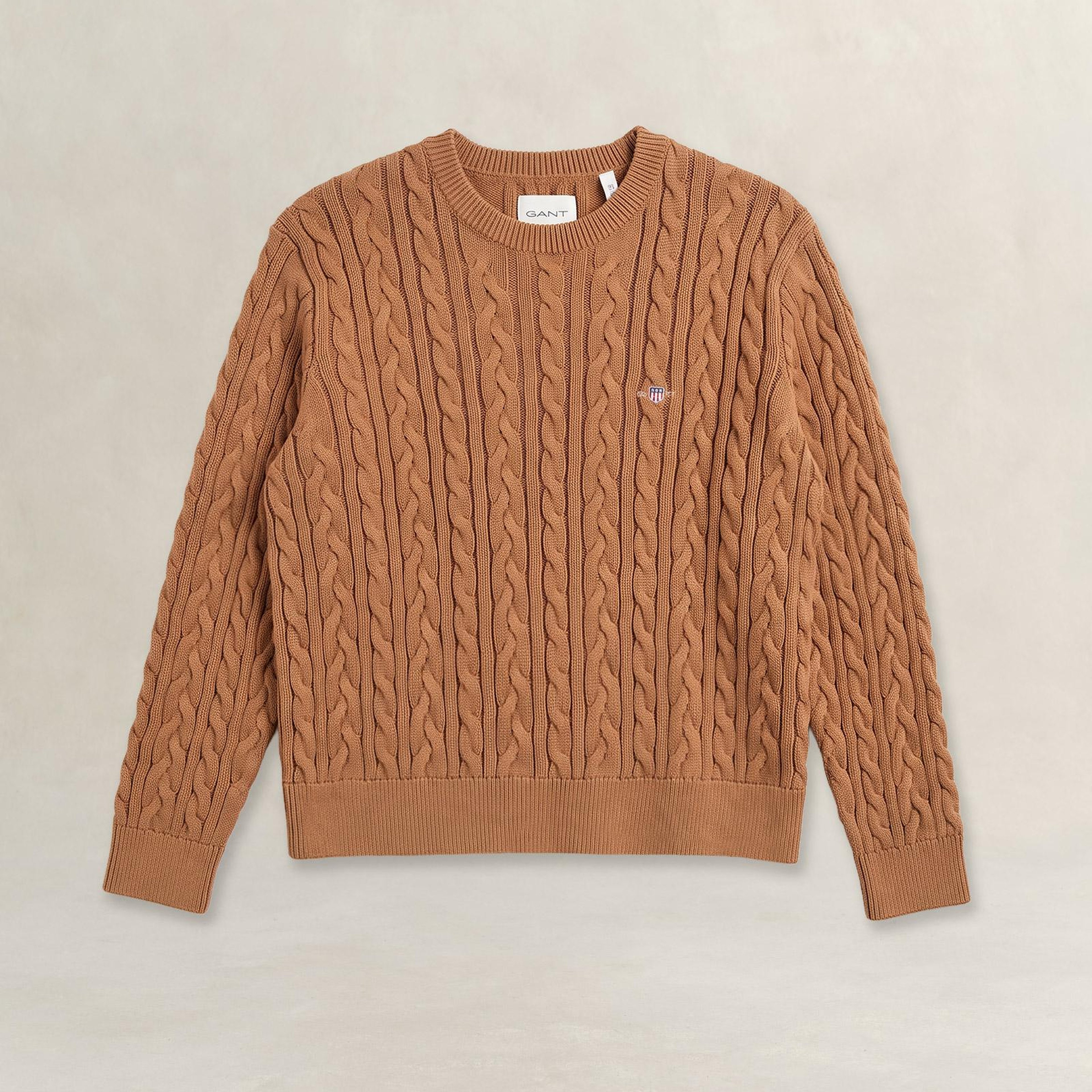 GANT Kadın Kahverengi Regular Fit %100 Pamuk Kazak