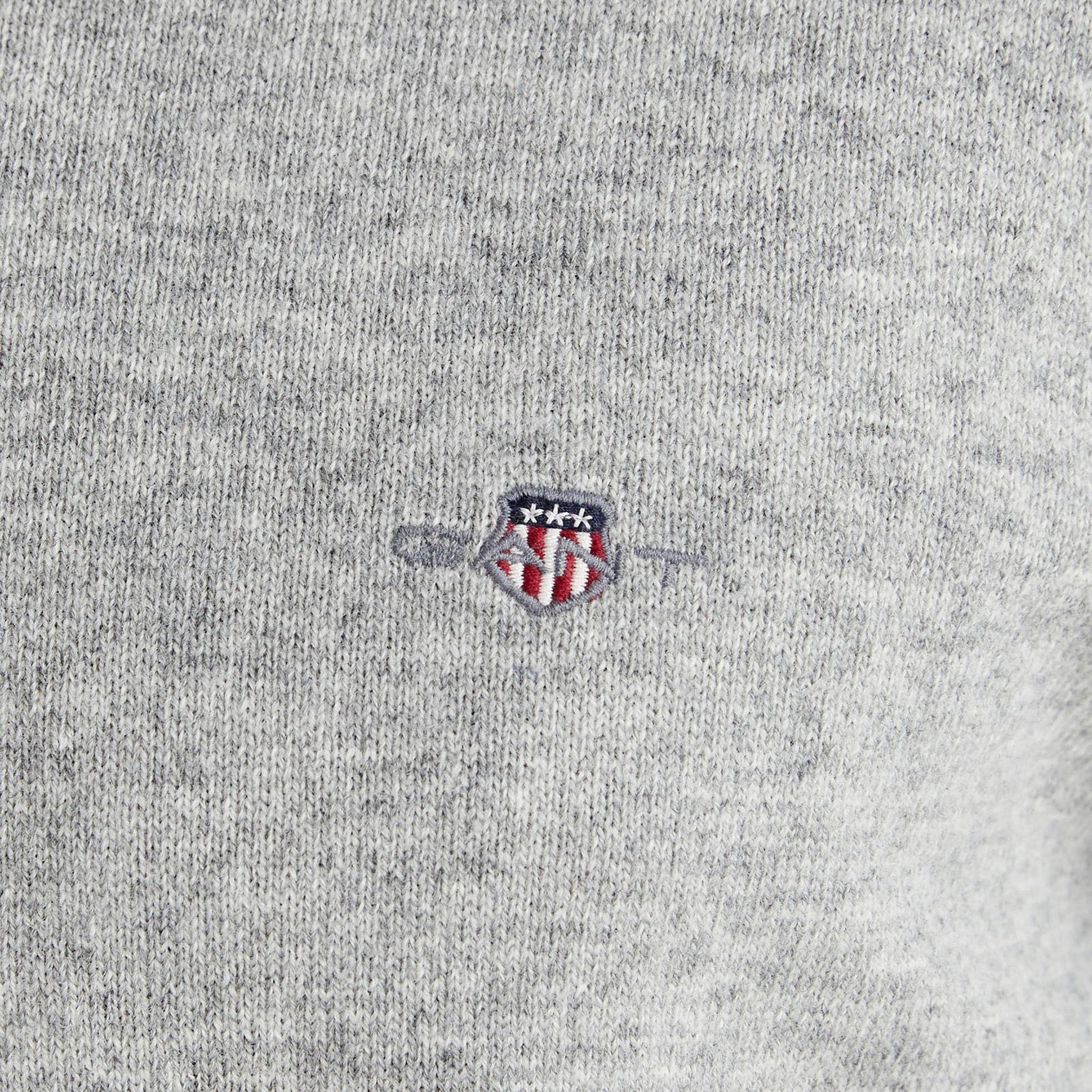 GANT Erkek Gri Regular Fit Polo Kazak