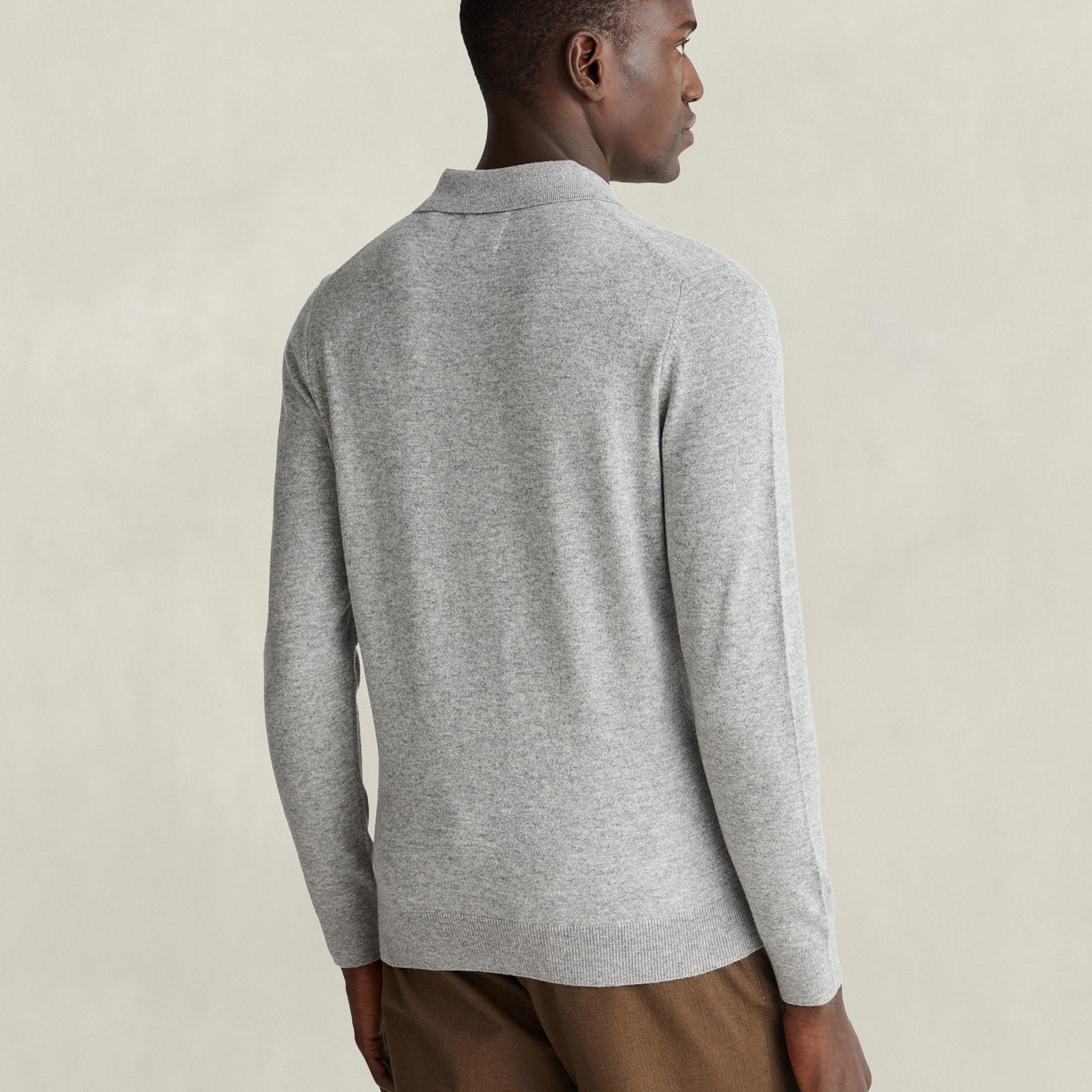 GANT Erkek Gri Regular Fit Polo Kazak