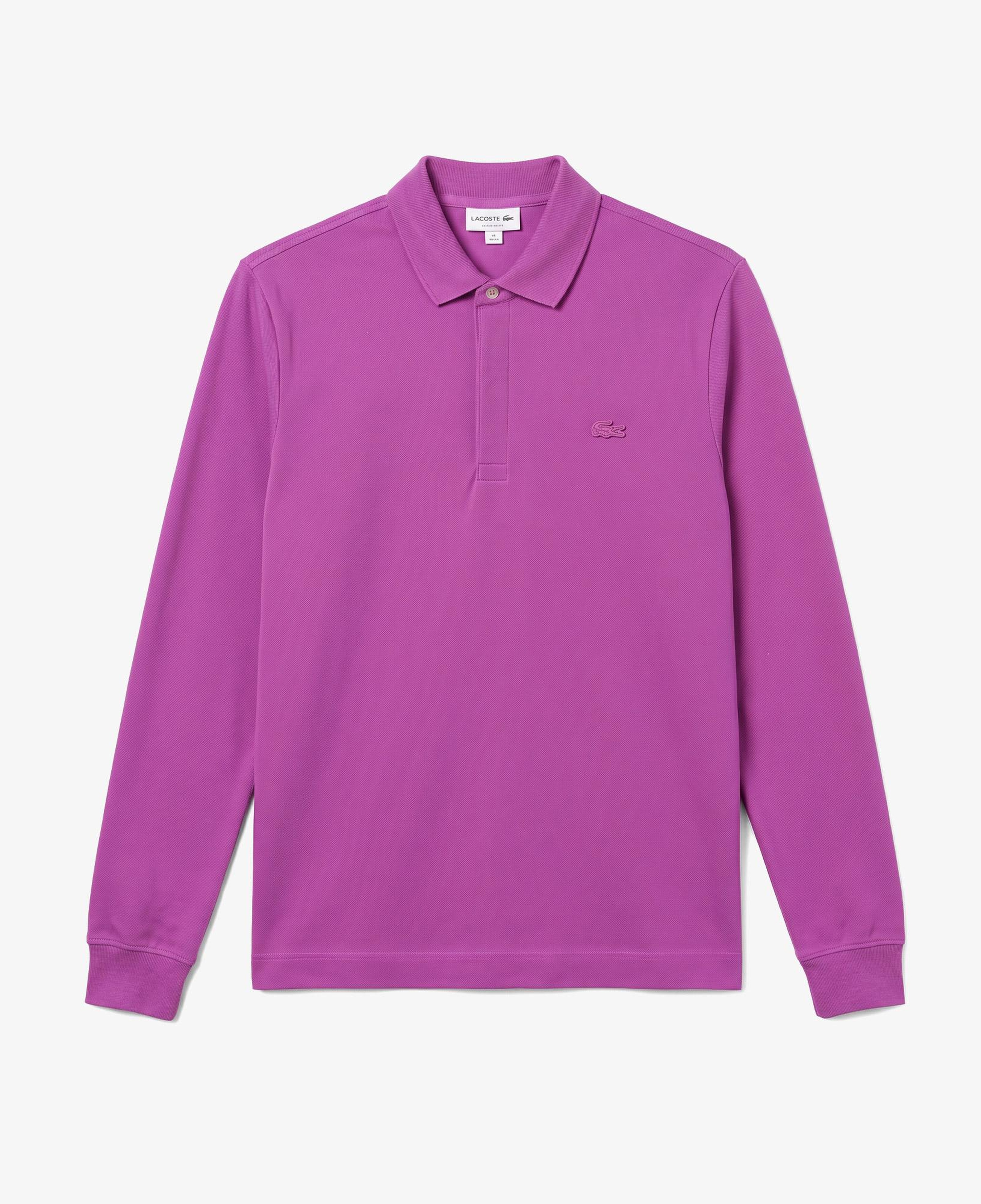 Erkek Regular Fit Uzun Kollu Pembe Paris Polo