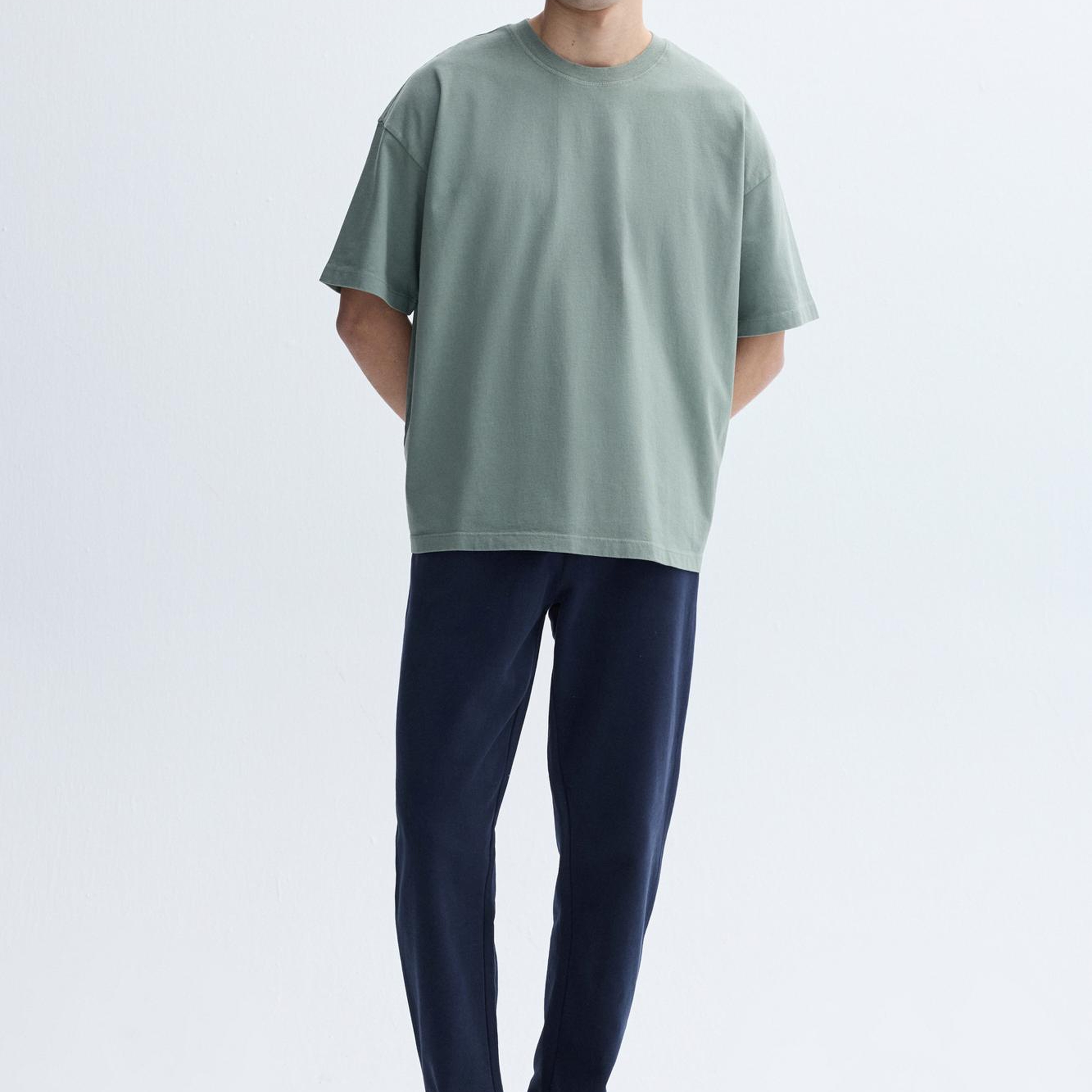 Erkek Lacivert Beli Bağlamalı Loose Fit Eşofman Altı