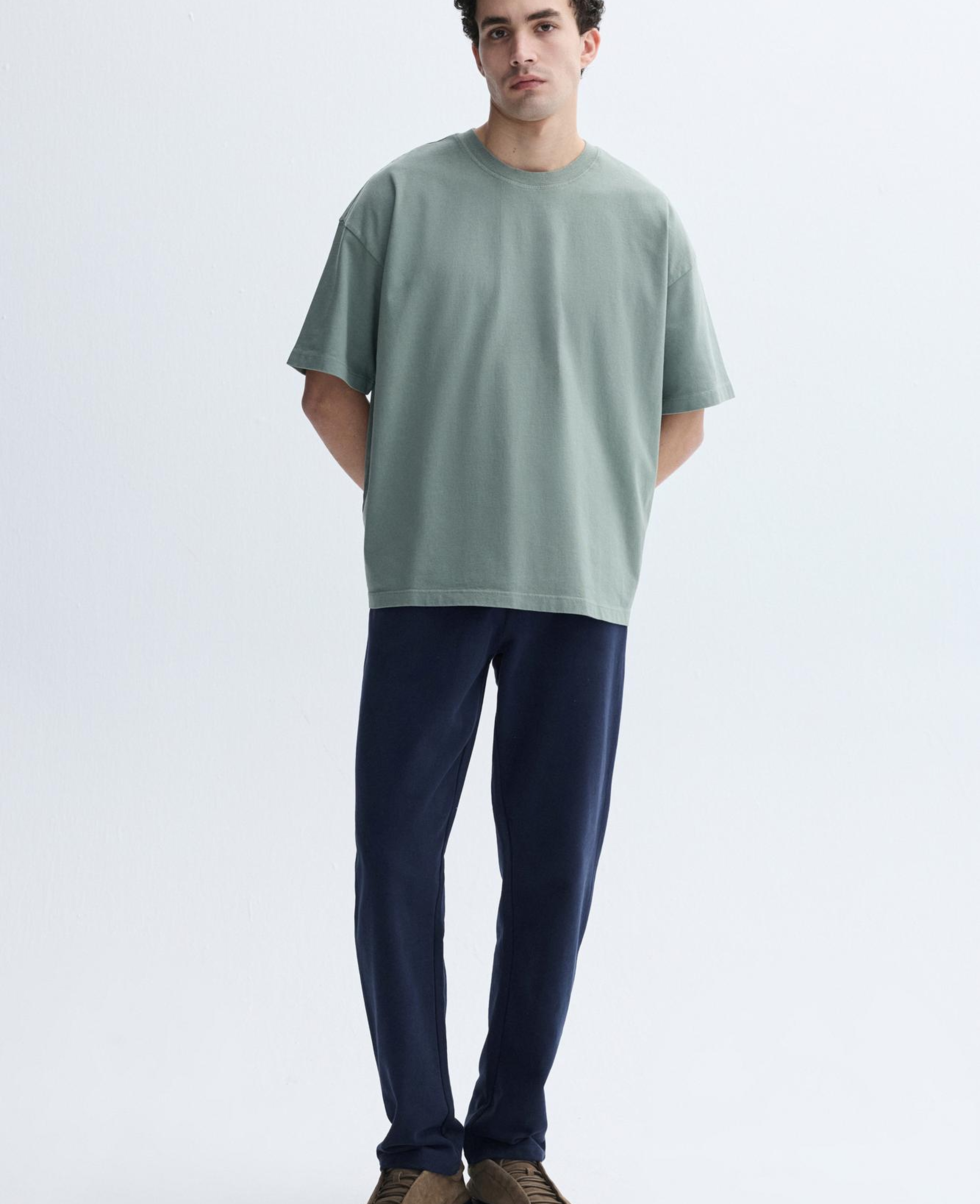 Erkek Lacivert Beli Bağlamalı Loose Fit Eşofman Altı