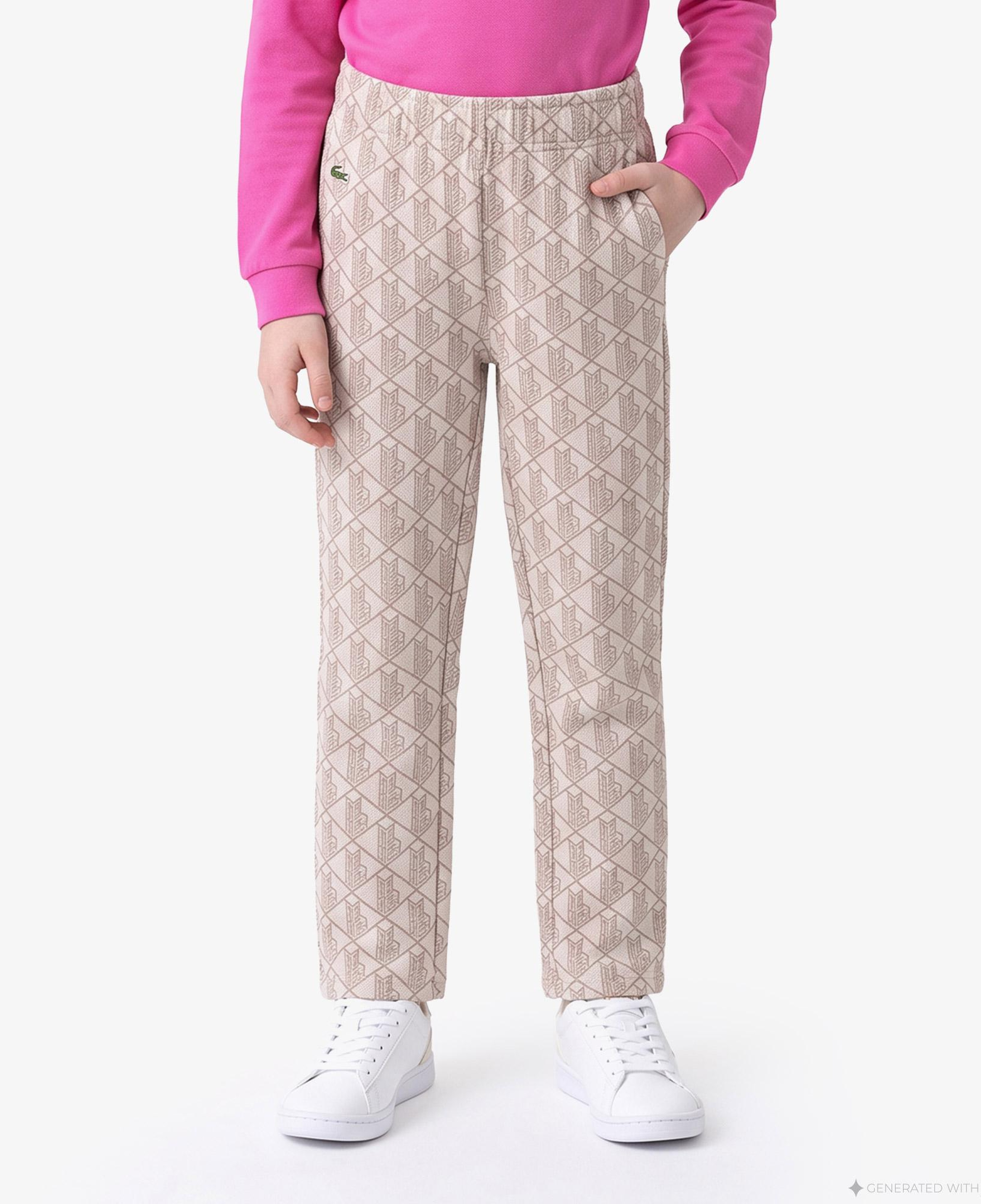 Kız Çocuk Monogram Açık Pembe Eşofman Altı