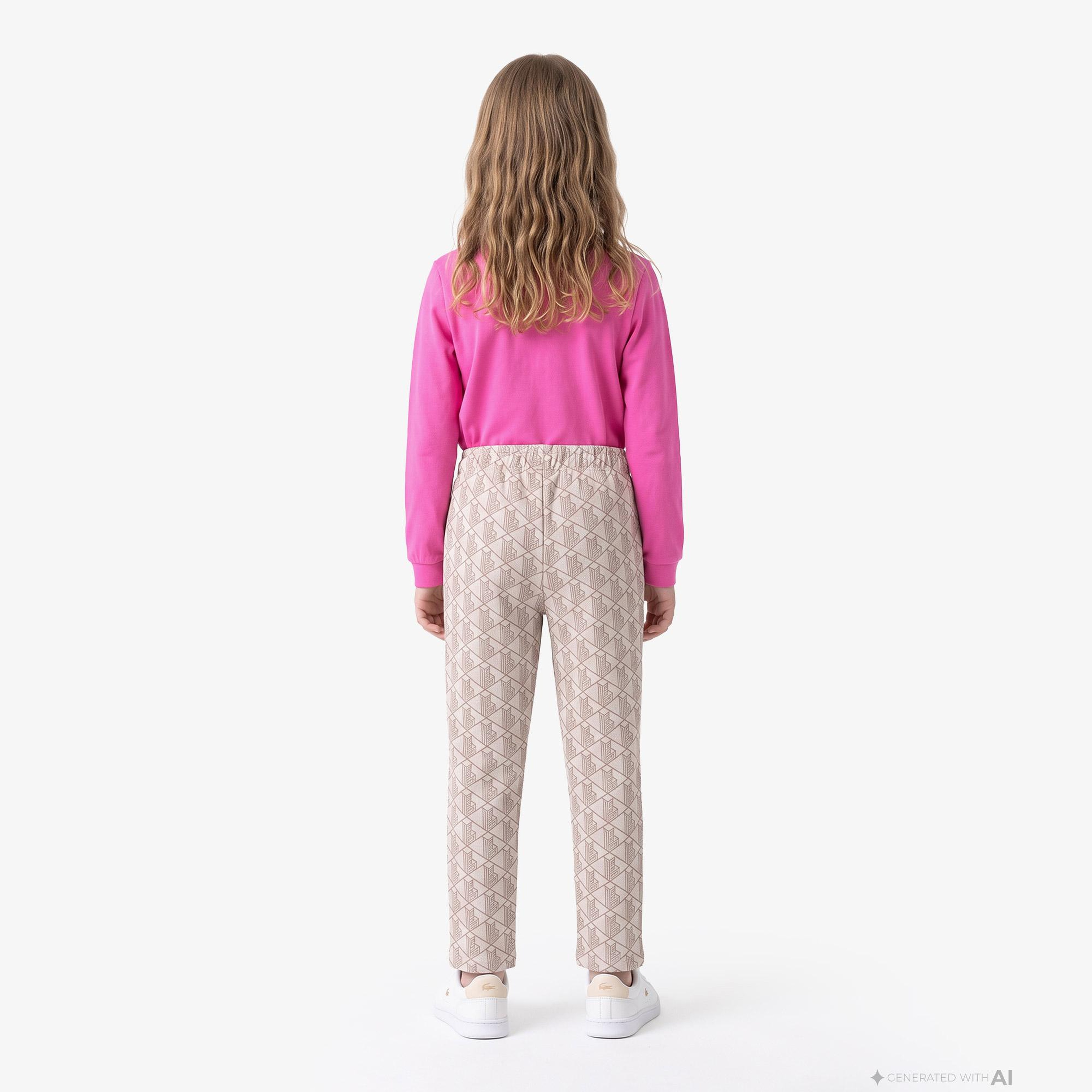 Kız Çocuk Monogram Açık Pembe Eşofman Altı