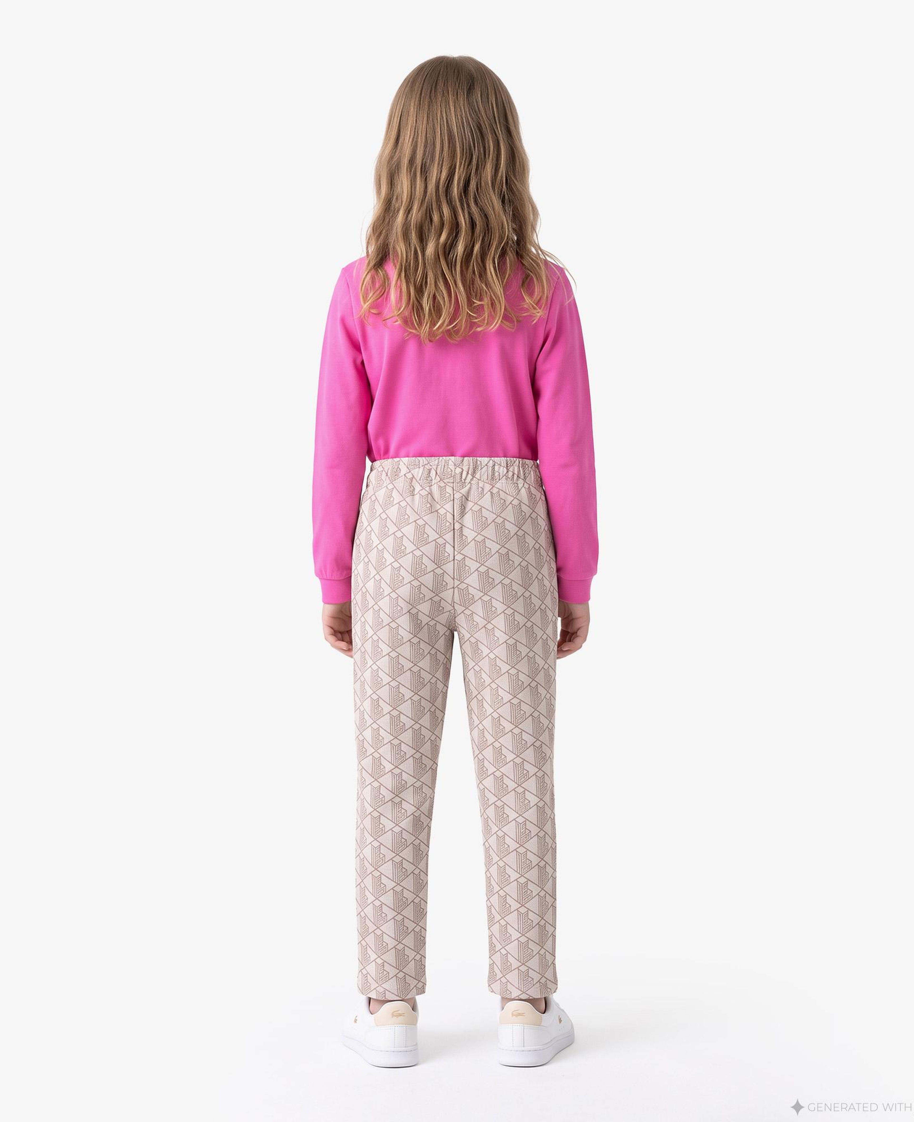 Kız Çocuk Monogram Açık Pembe Eşofman Altı