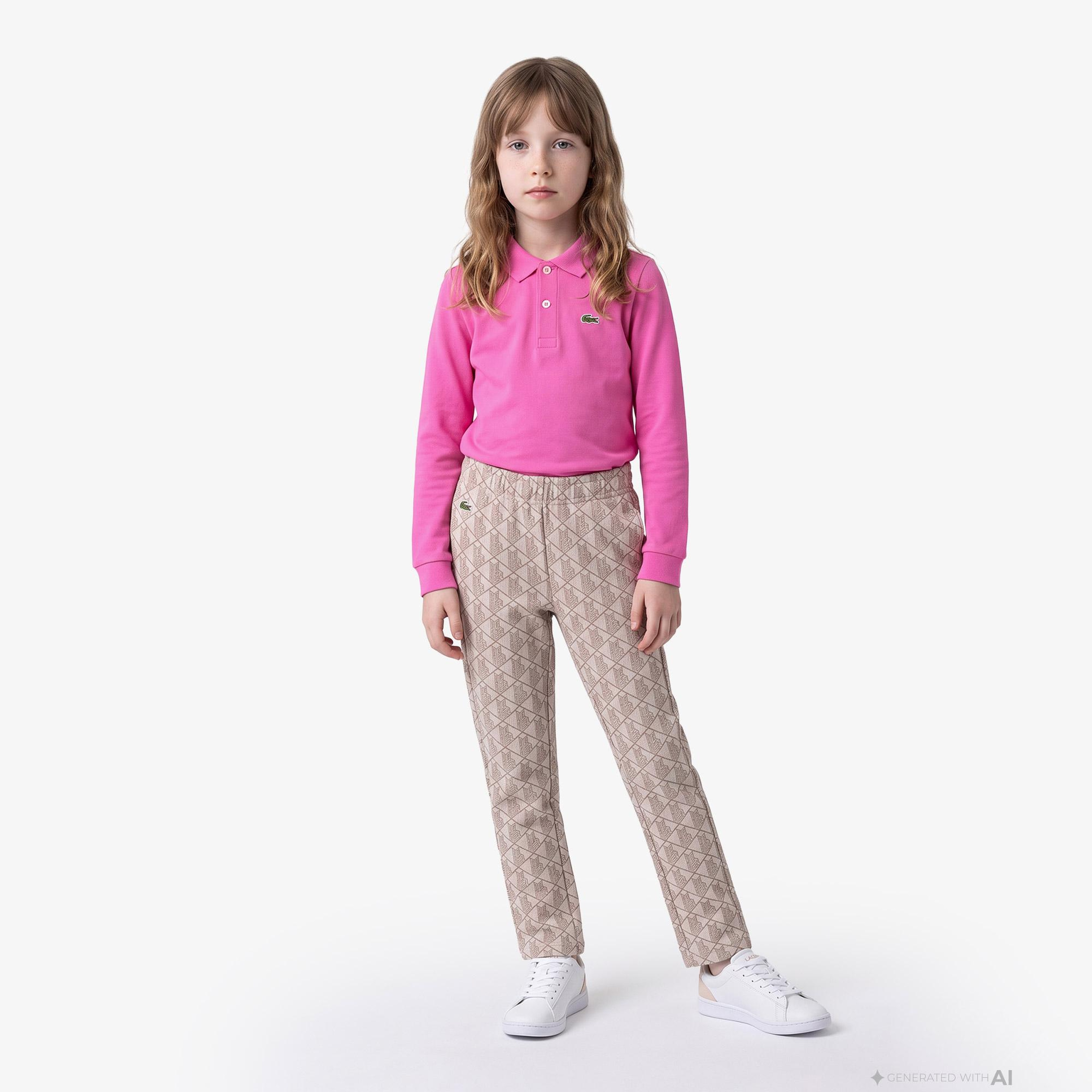 Kız Çocuk Monogram Açık Pembe Eşofman Altı